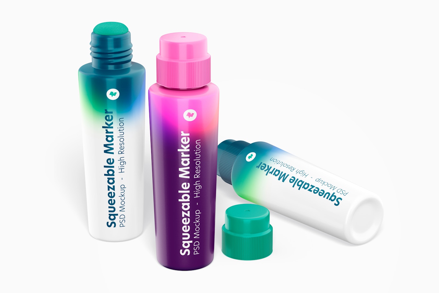 Squeezable Markers Mockup