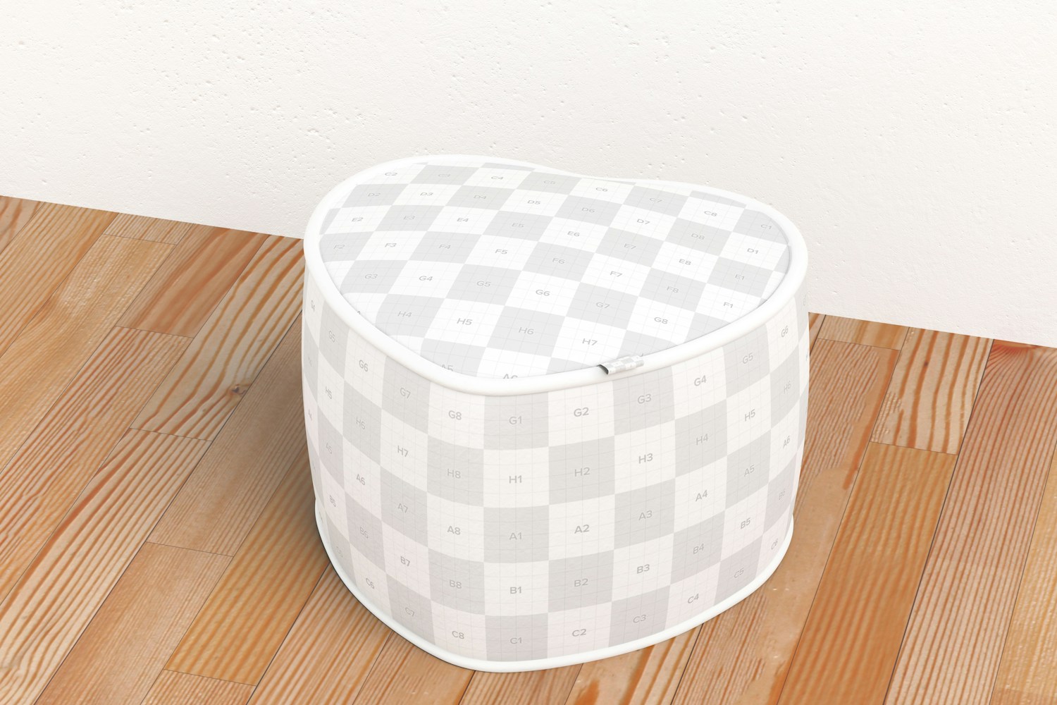 Heart Pouf Mockup, Right View