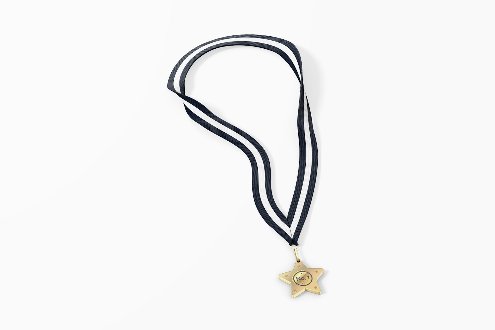 Star Competition Medal with Ribbon Mockup