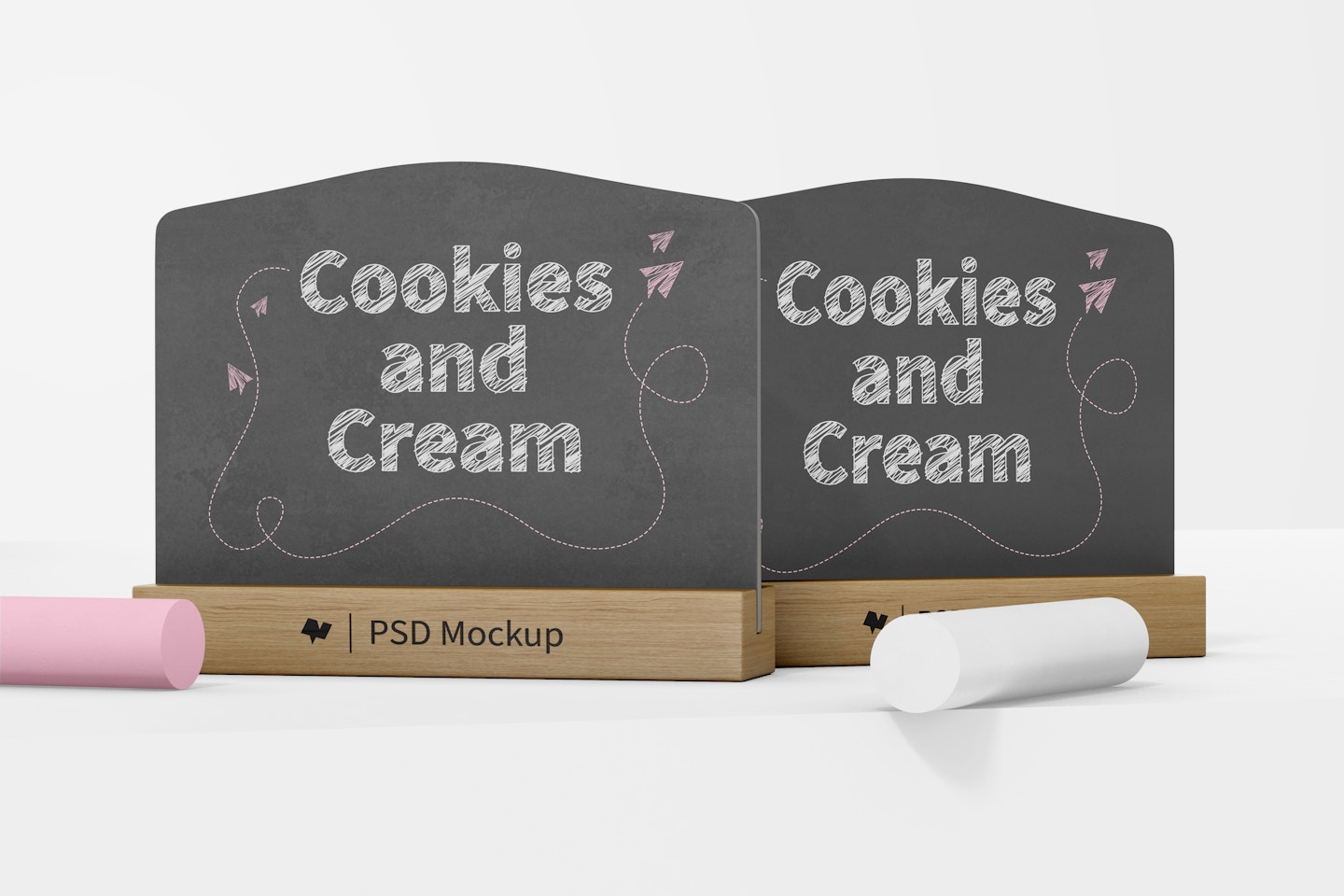 Chalkboard Signs with Base Stand Mockup
