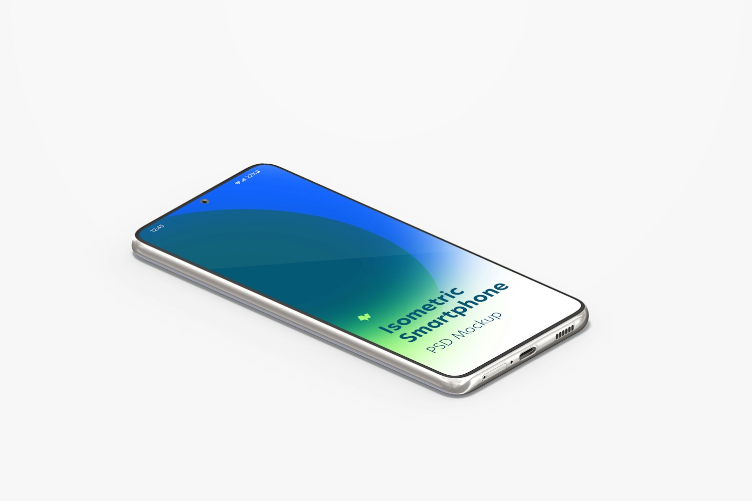 Maqueta de Samsung S21 Isométrico, Vista Izquierda