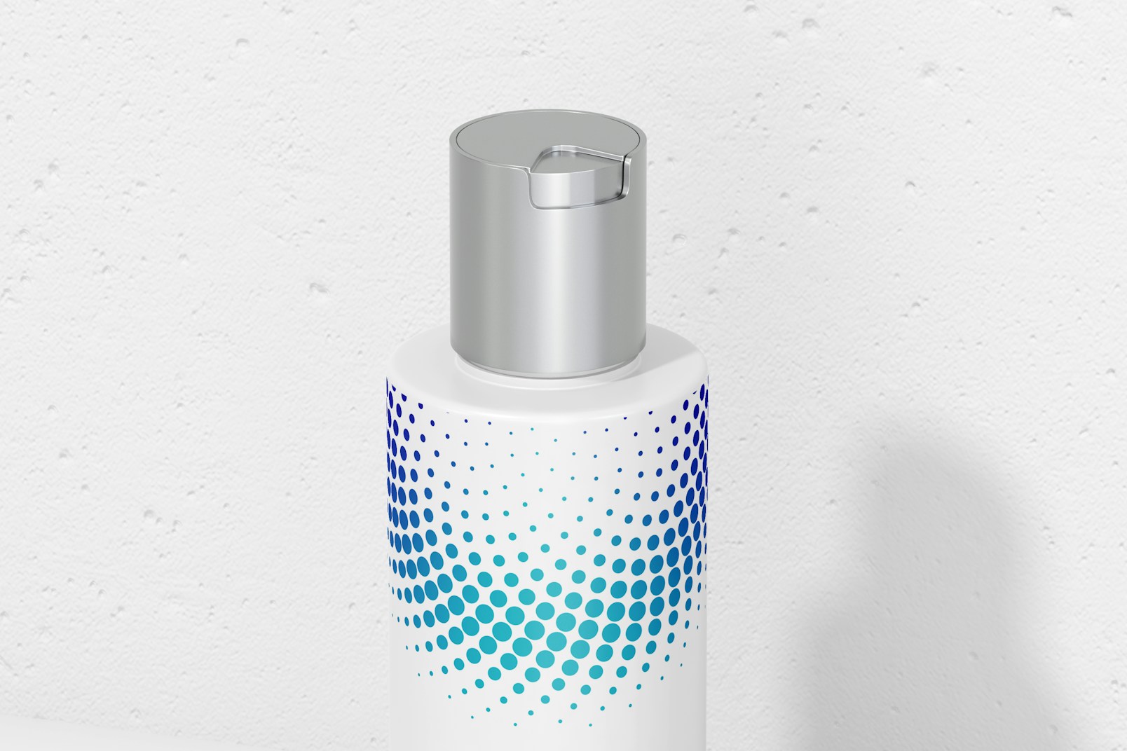 60ml PET Cylinder Bottle With Metal Cap Mockup, Front View