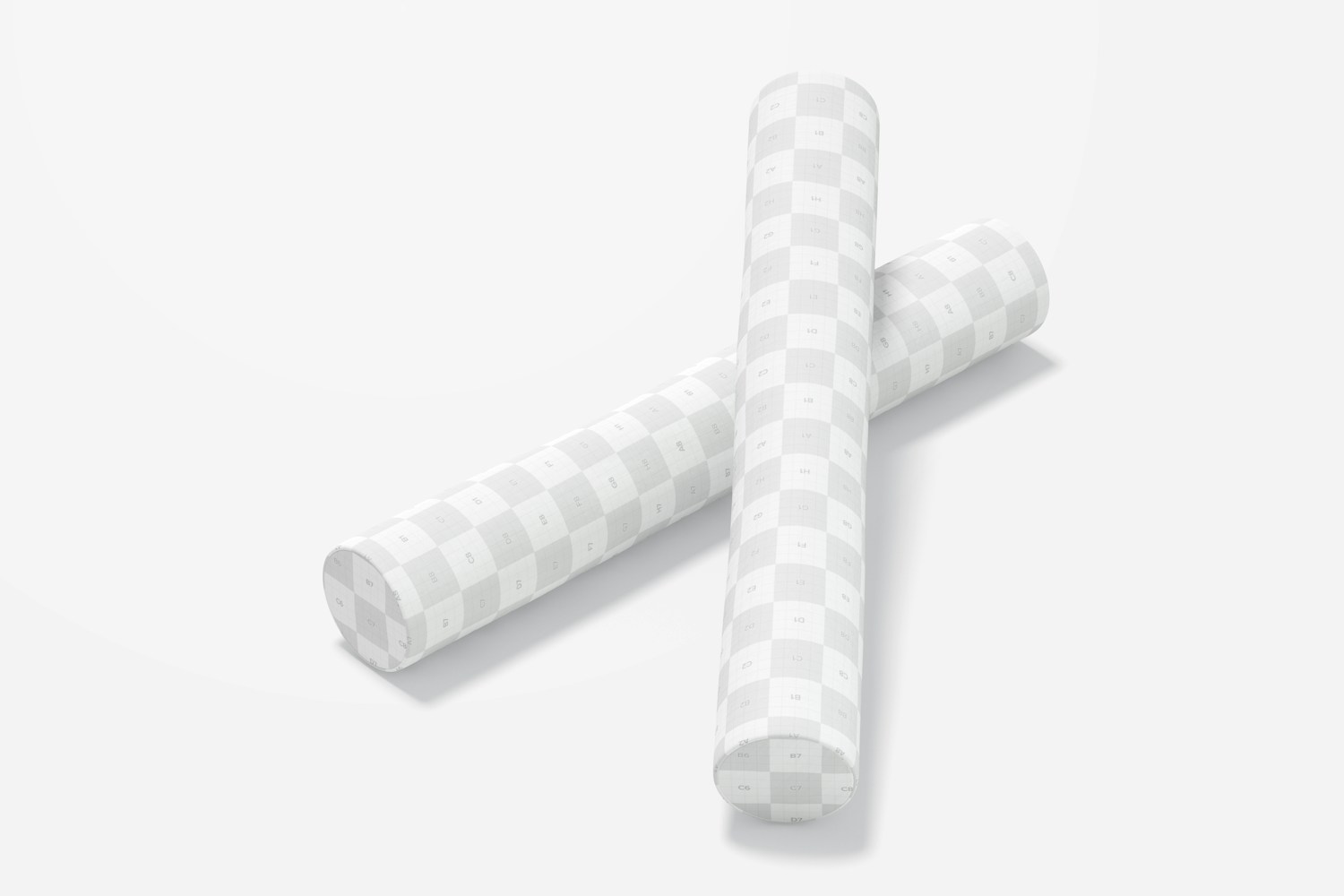 Long Bolster Pillows Mockup, Top View Long Bolster Pillows Mockup, Top View