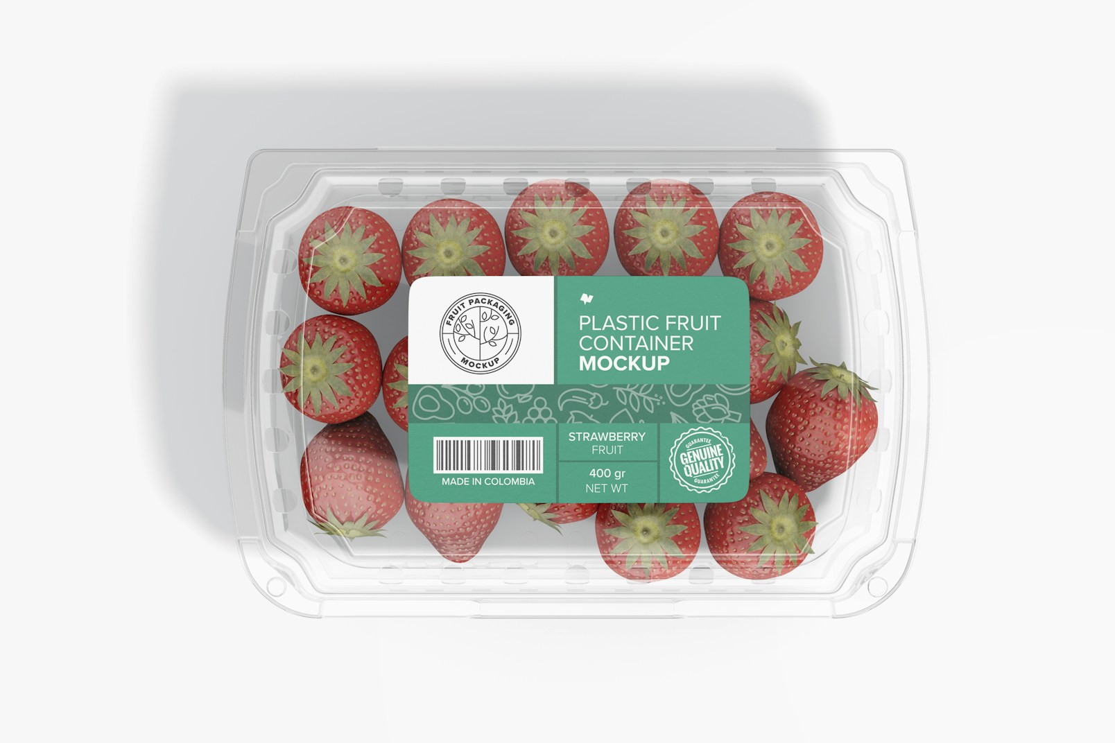 Plastic Fruit Container Mockup, Top View