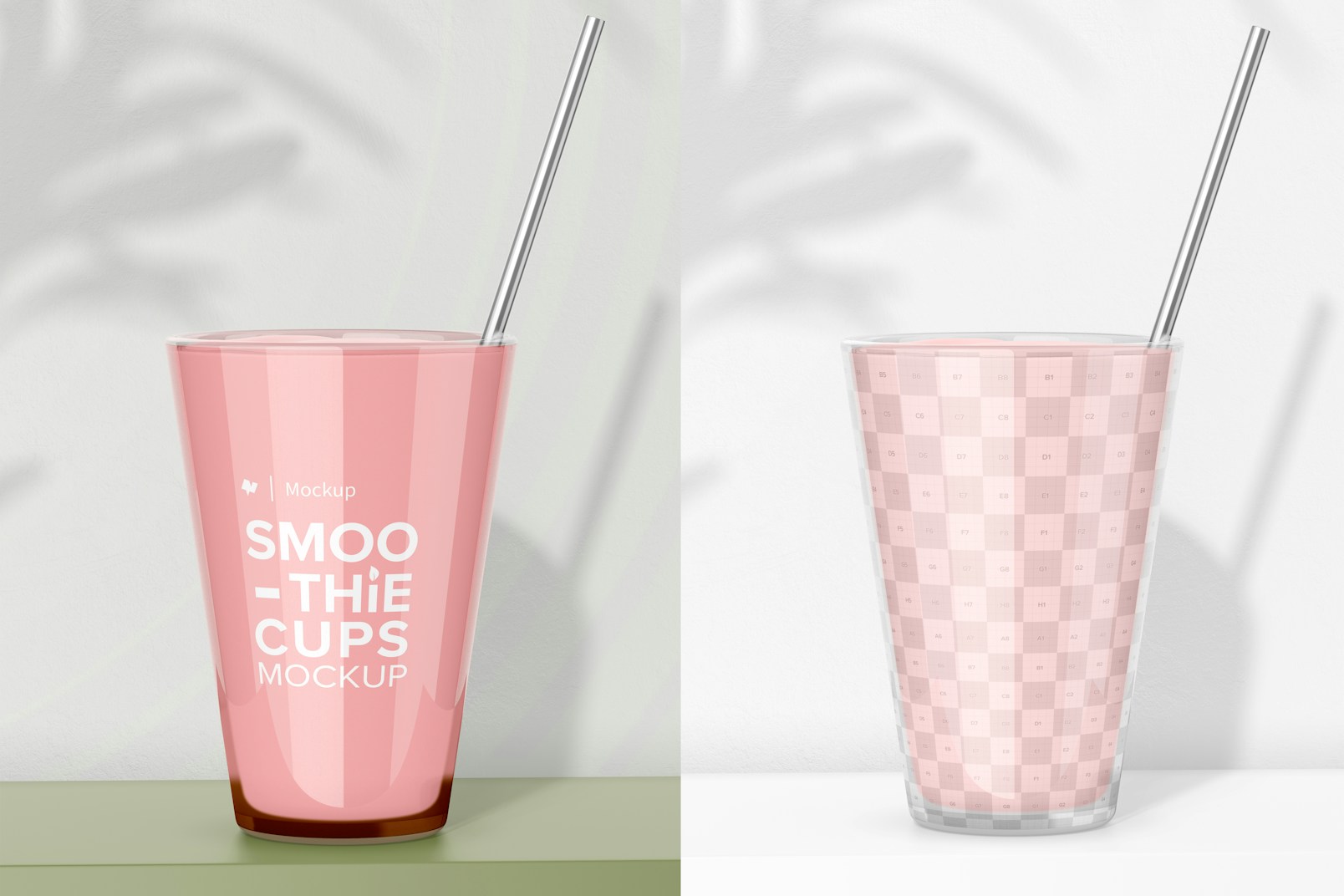 Tall Smoothie Cup Mockup, Front View