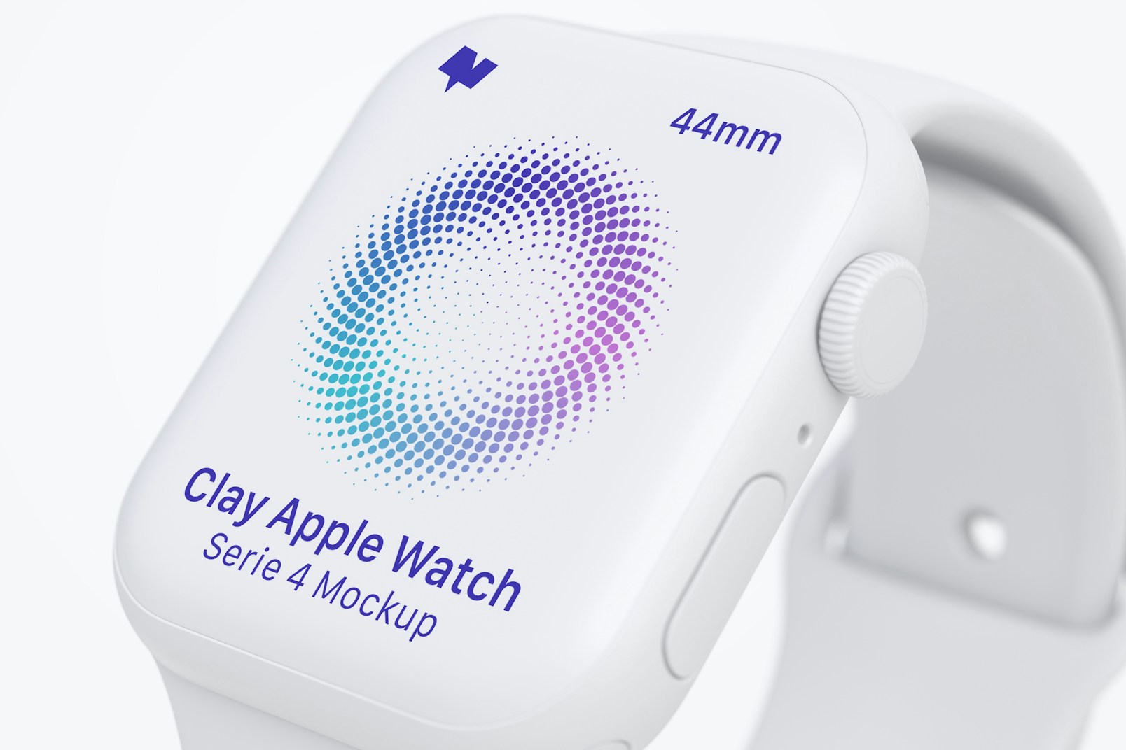 Clay Apple Watch Series 4 (44mm) Mockup, Close up