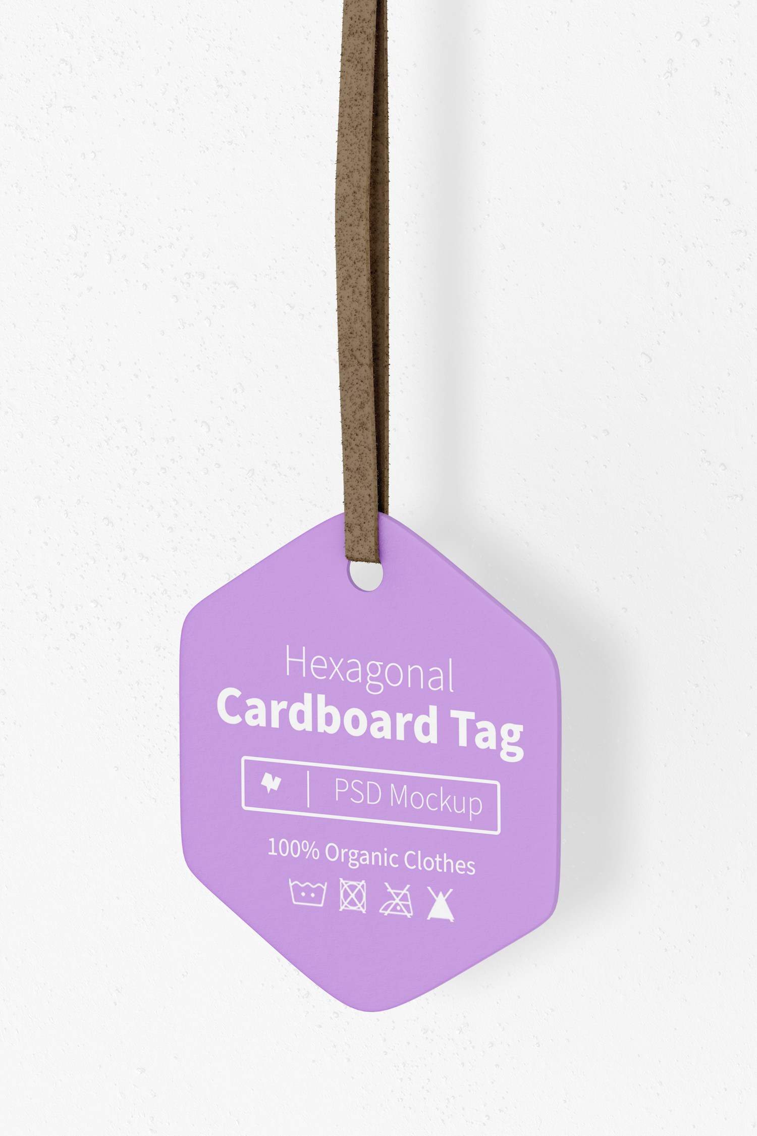 Hexagonal Cardboard Tag Mockup, Hanging