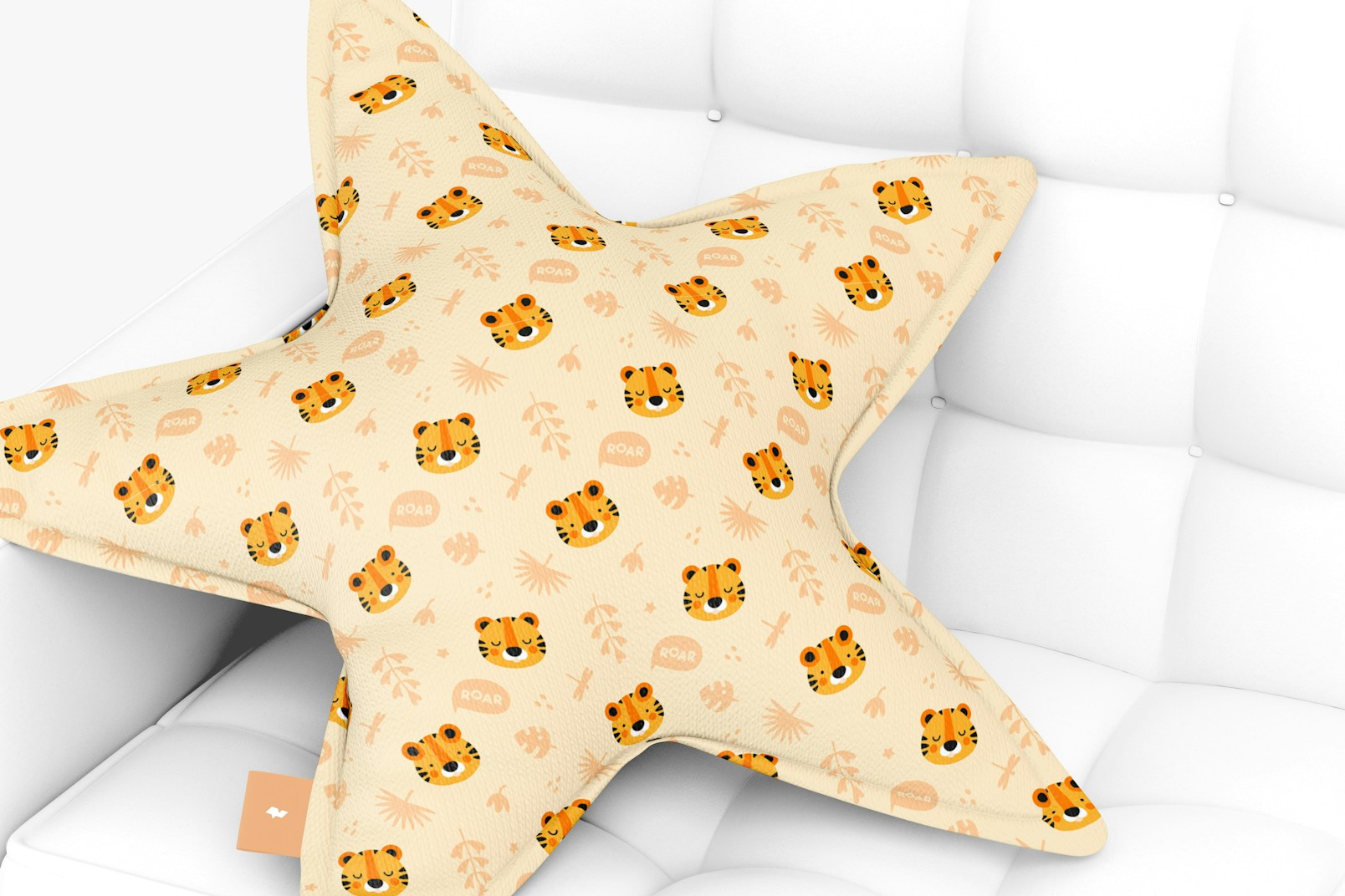 Star Pillow with Sofa Mockup