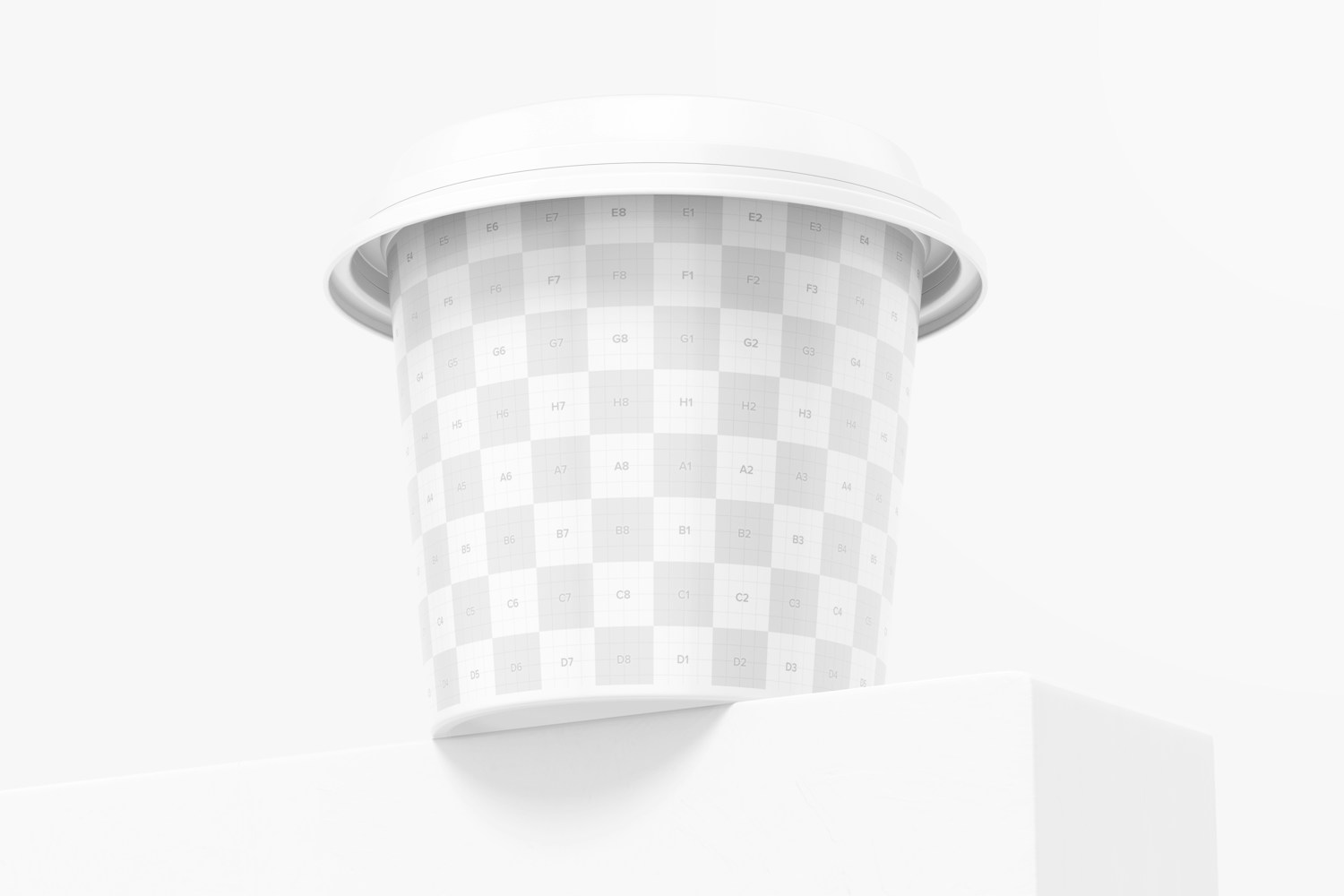 4 oz Plastic Ice Cream Cup Mockup, Low Angle View 4 oz Plastic Ice Cream Cup Mockup, Low Angle View