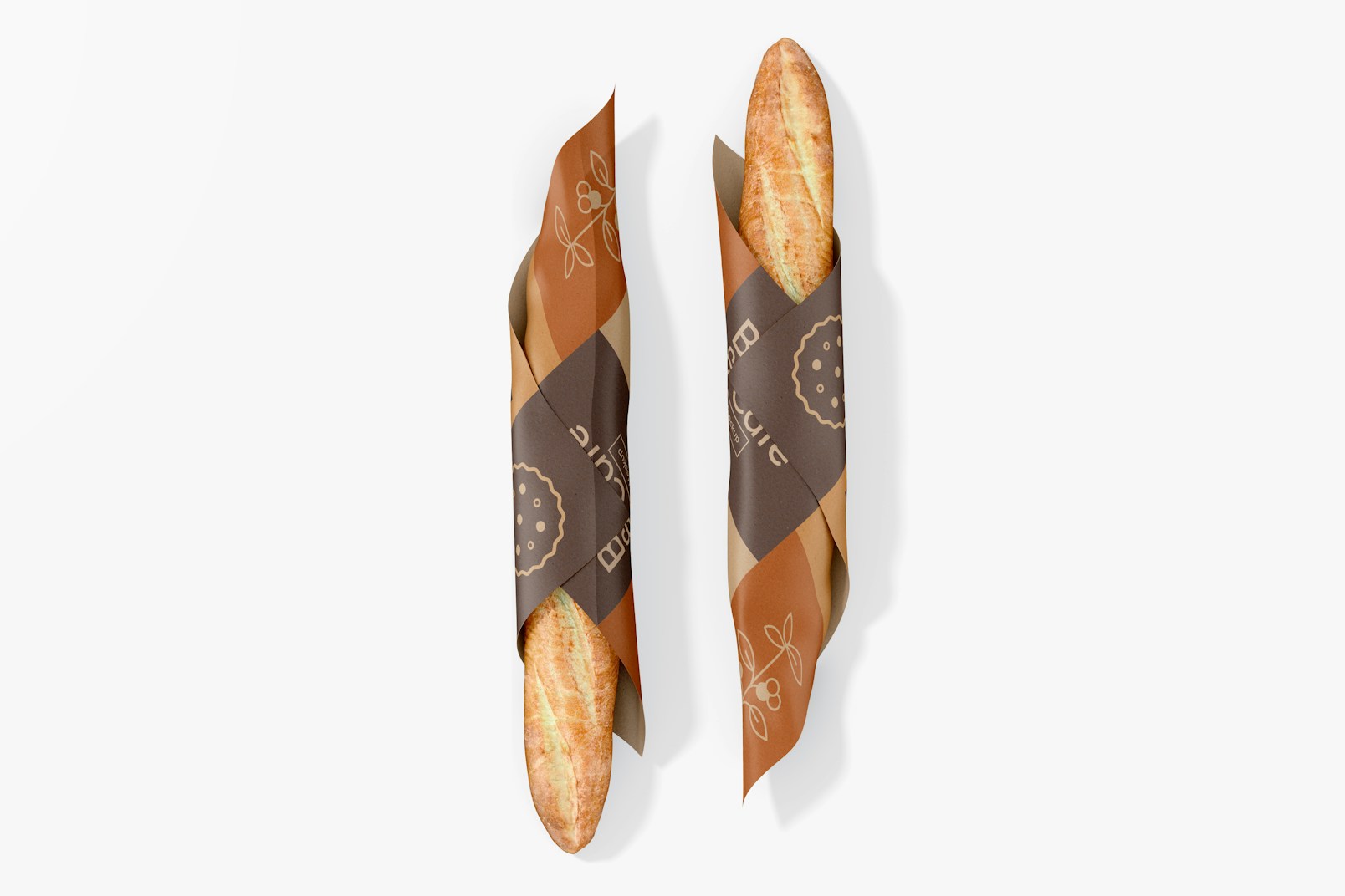 Bread Wrapping Paper Mockup, Top View