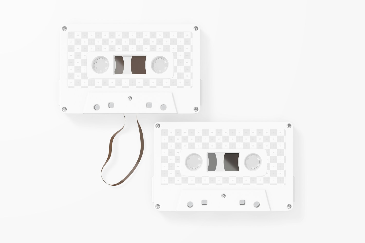 Cassette Tapes Mockup, Top View