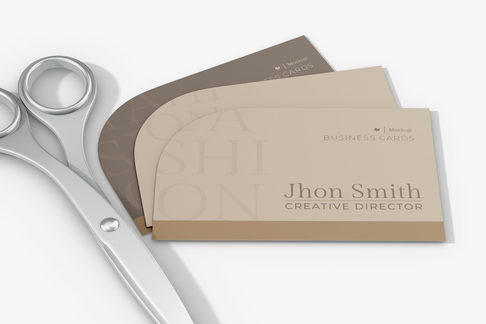 Store Business Cards Mockup, with Scissors