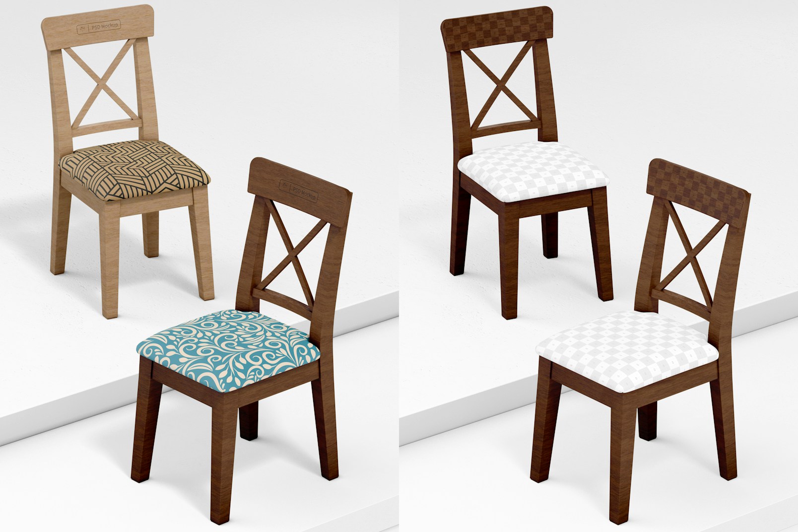 Wooden Dining Chairs Mockup