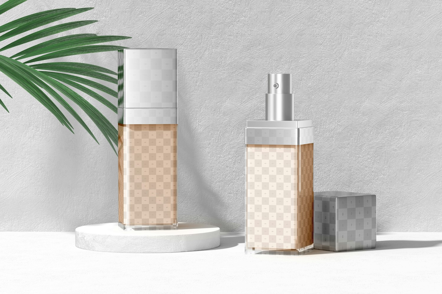 Cosmetic Pump Bottles Mockup, Opened and Closed Cosmetic Pump Bottles Mockup, Opened and Closed