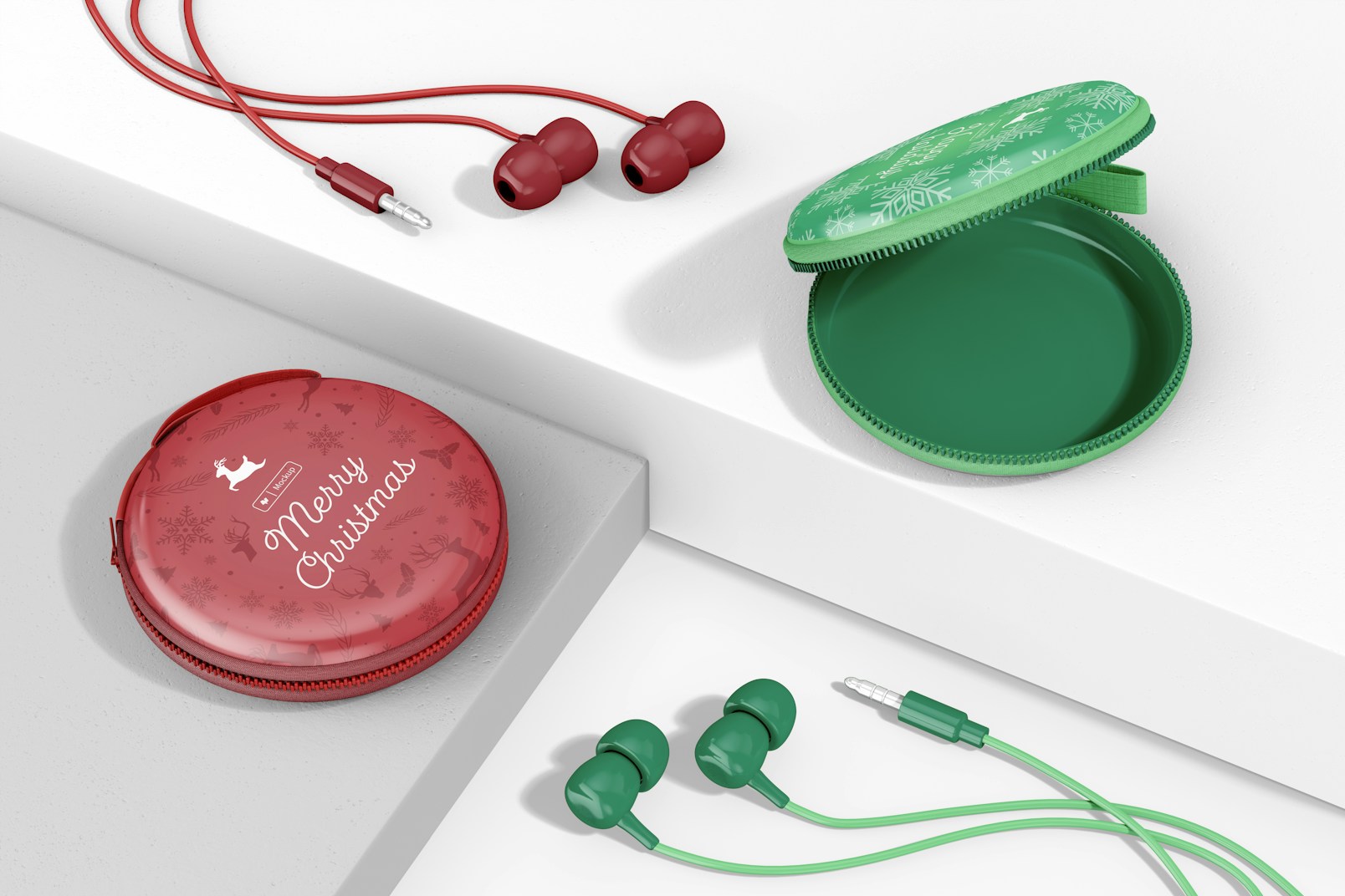 Headphones Boxes with Zipper Mockup 02
