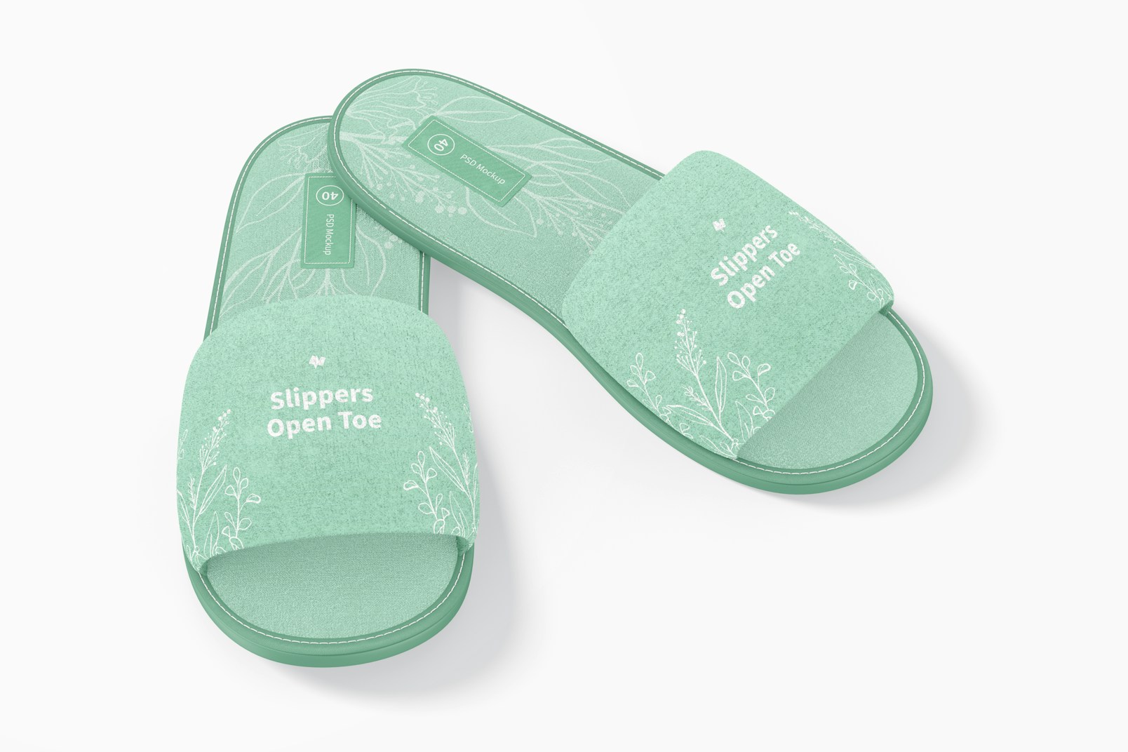 Slippers Open Toe Mockup, Perspective