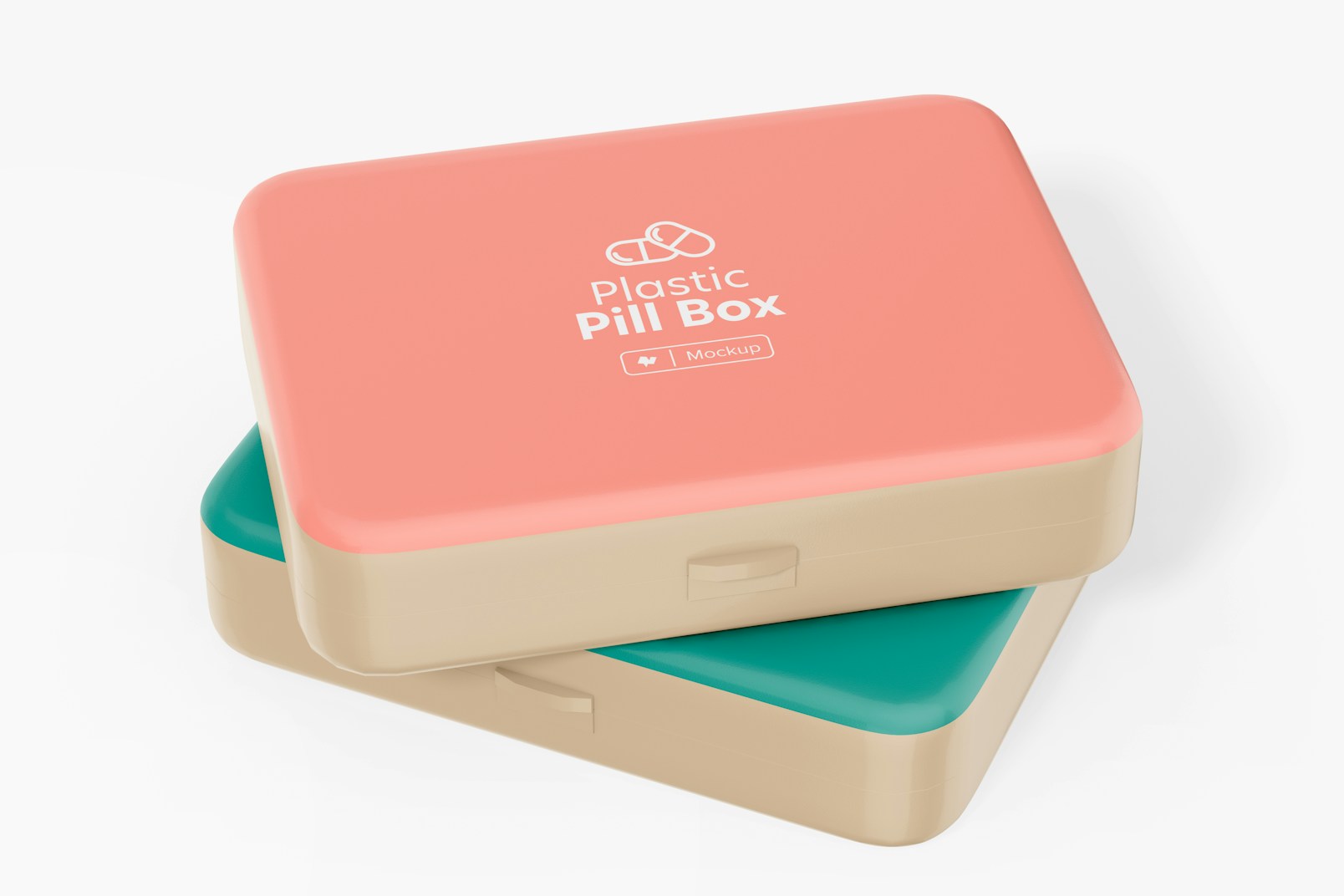 Six Compartment Pill Boxes Mockup, Stacked