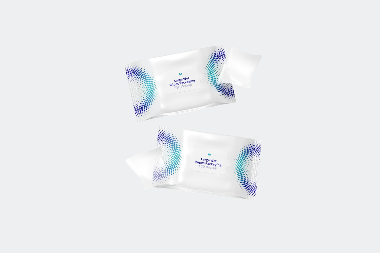 Large Wet Wipes Packaging Mockup, Floating Large Wet Wipes Packaging Mockup, Floating