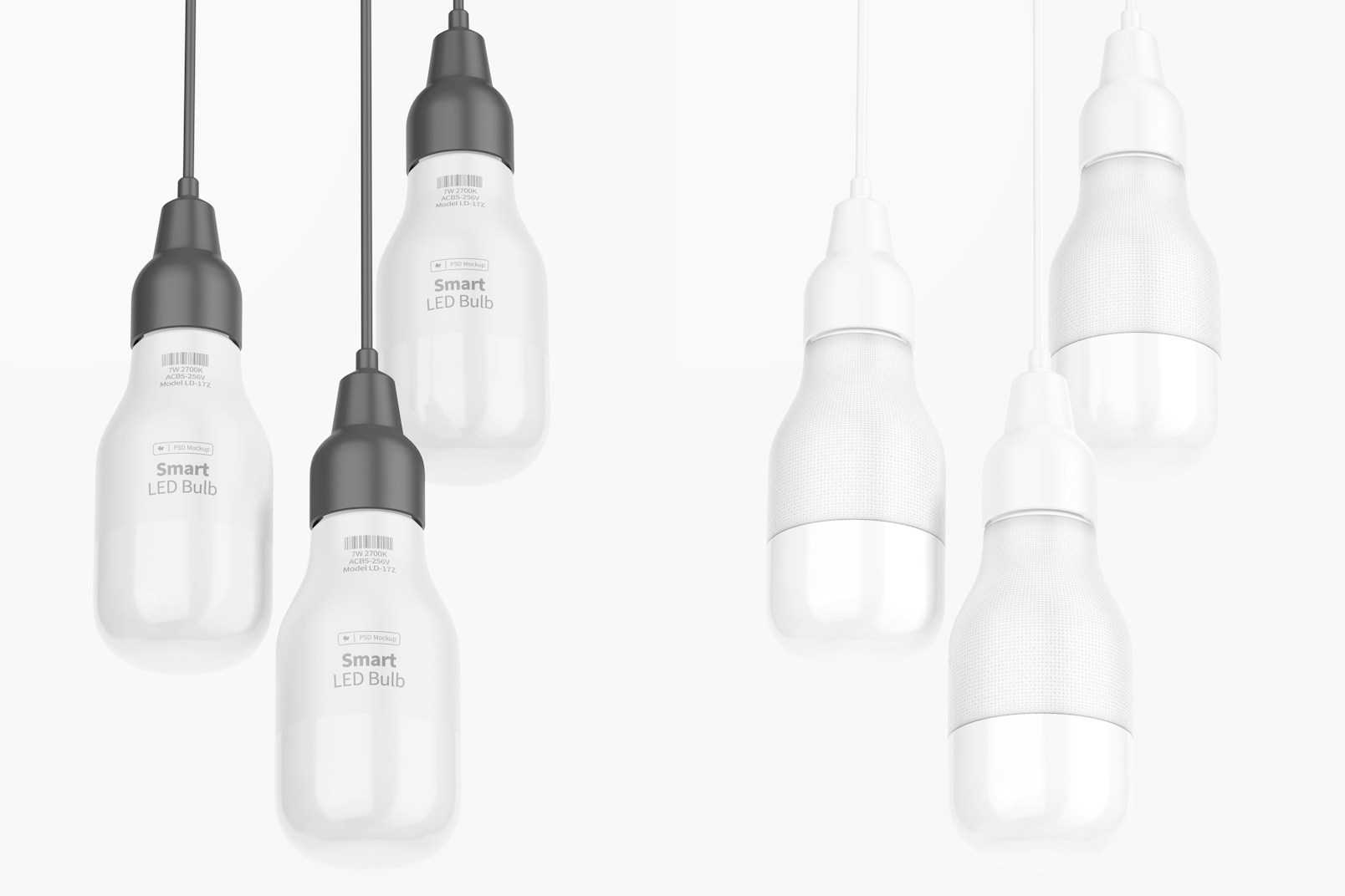 Smart LED Bulbs Mockup, Hanging