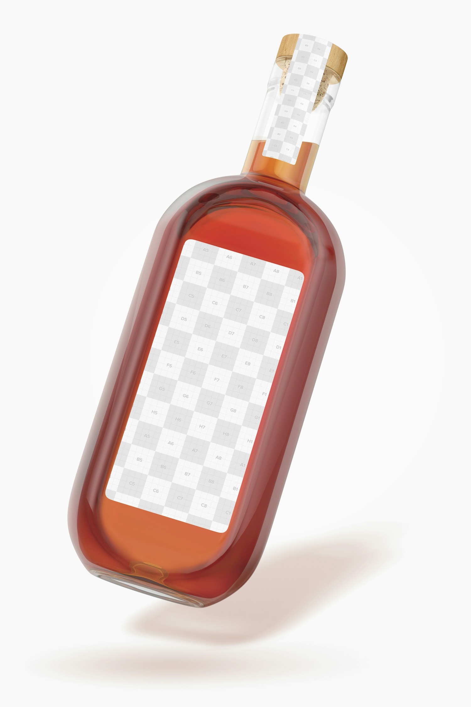 Whisky Bottle Mockup, Falling Whisky Bottle Mockup, Falling