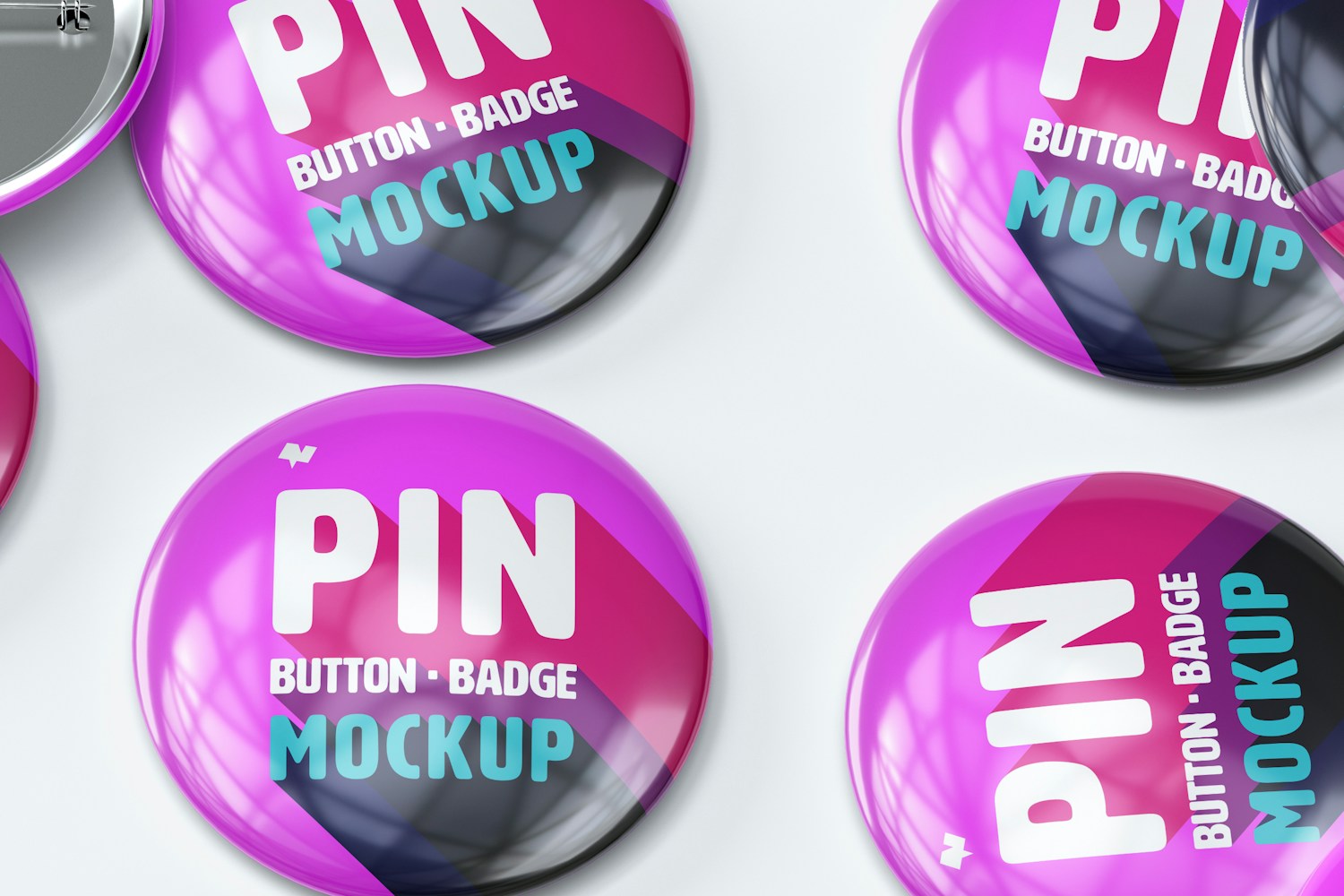 32mm Pin Button Badges Mockup Set
