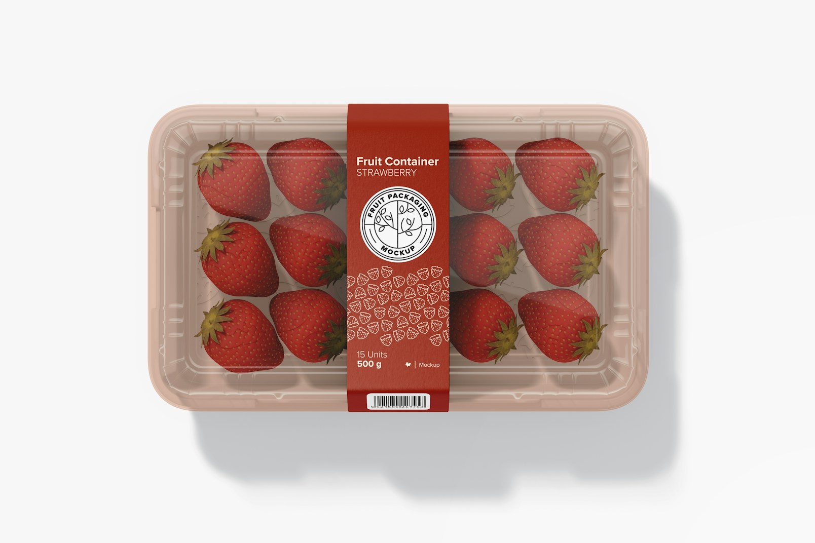 Fruit Container with Label Mockup, Top View