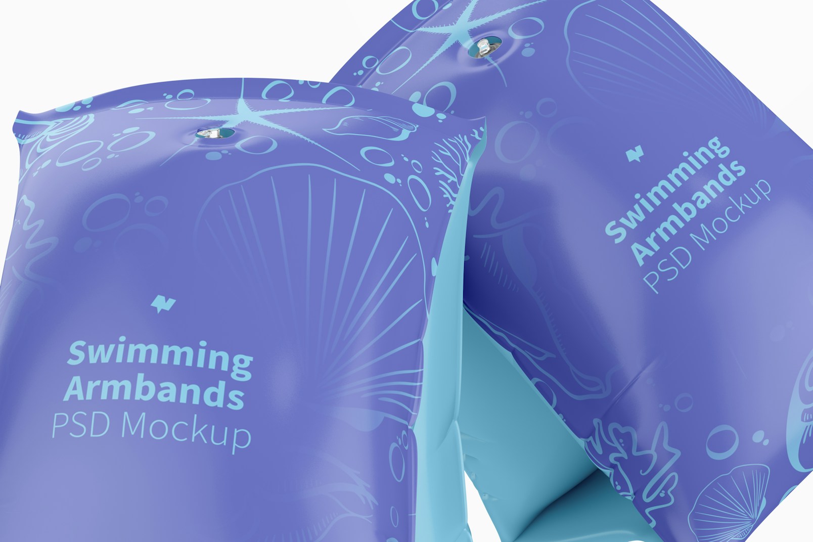 Inflatable Swimming Armbands Mockup, Close Up