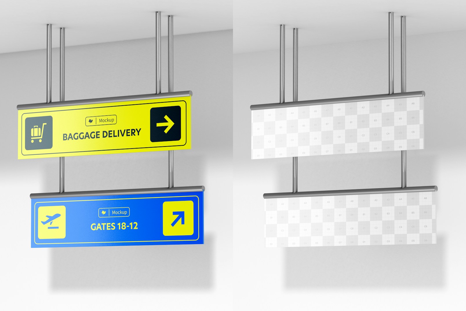 Ceiling Signs Mockup