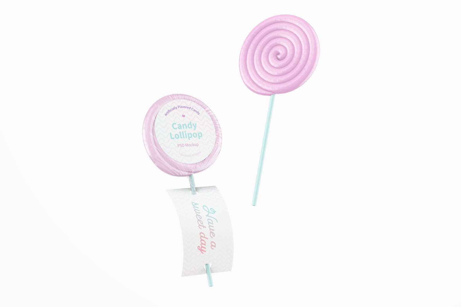 Candy Lollipops Mockup, Floating