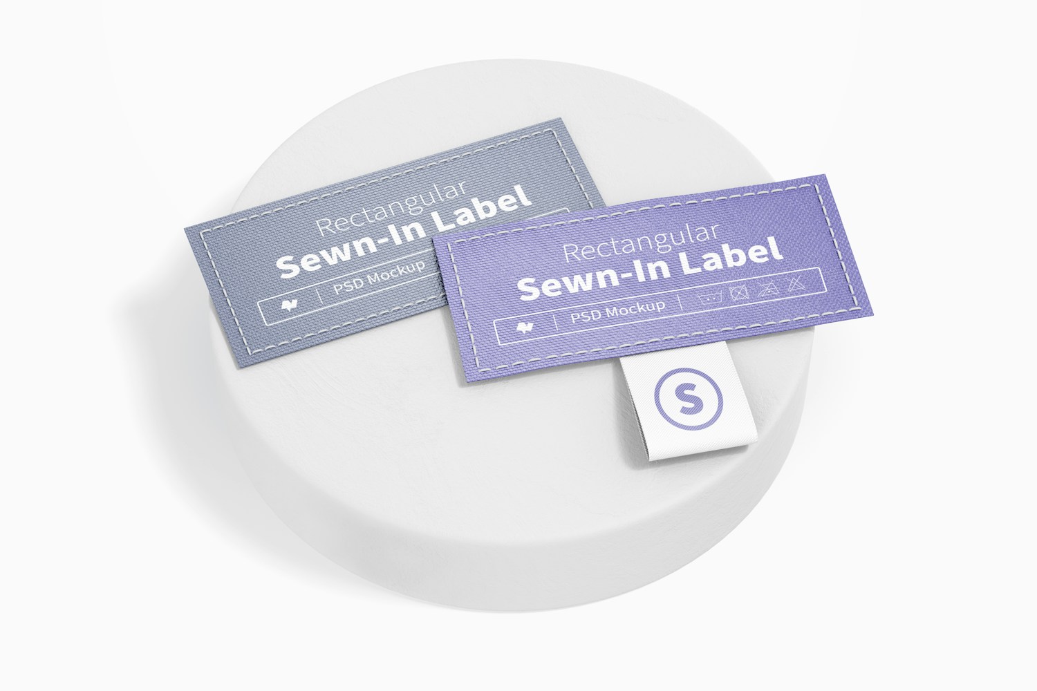 Rectangular Sewn-In Labels on Surface Mockup