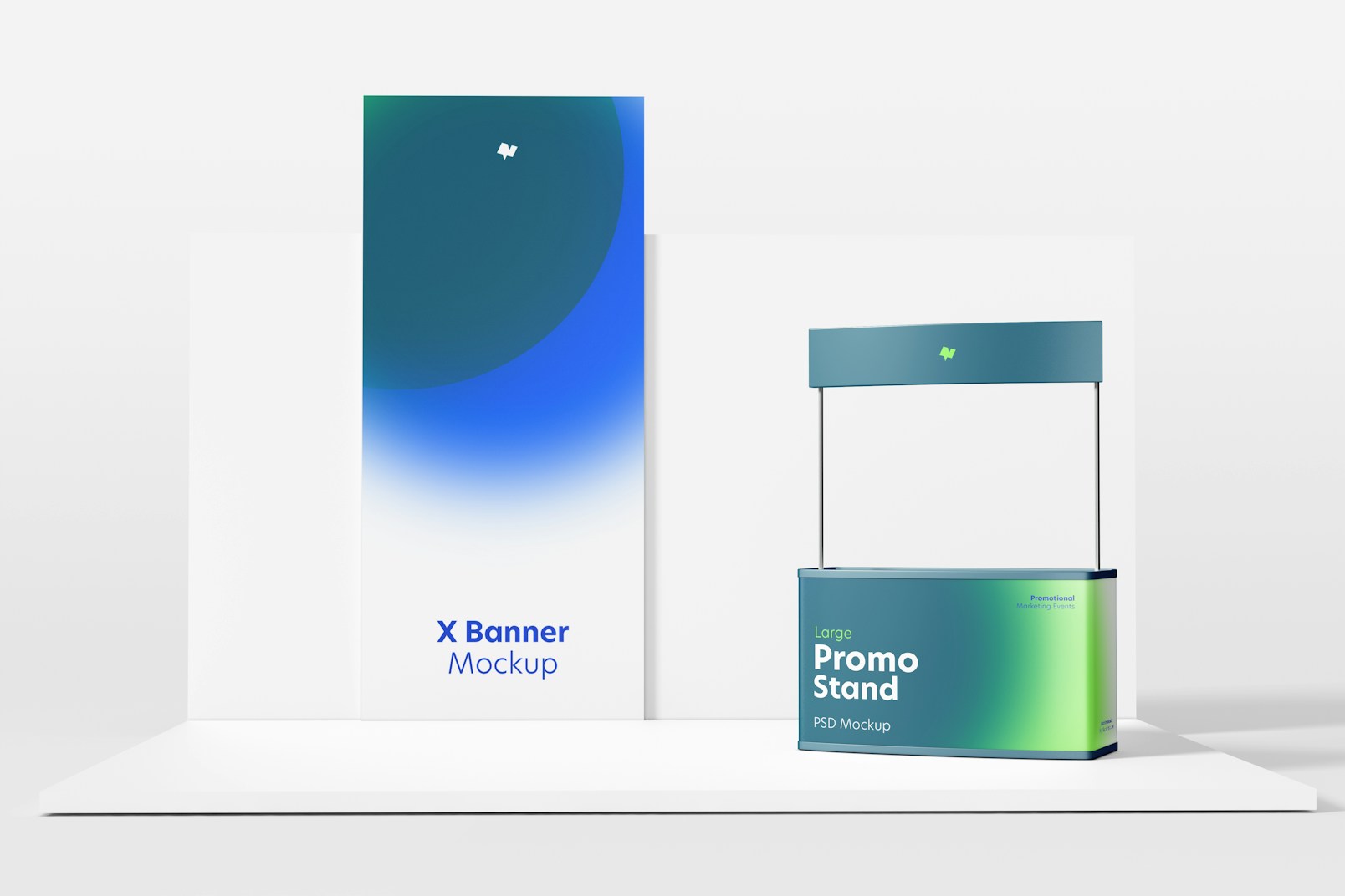 Large Promo Stand Mockup, Left View