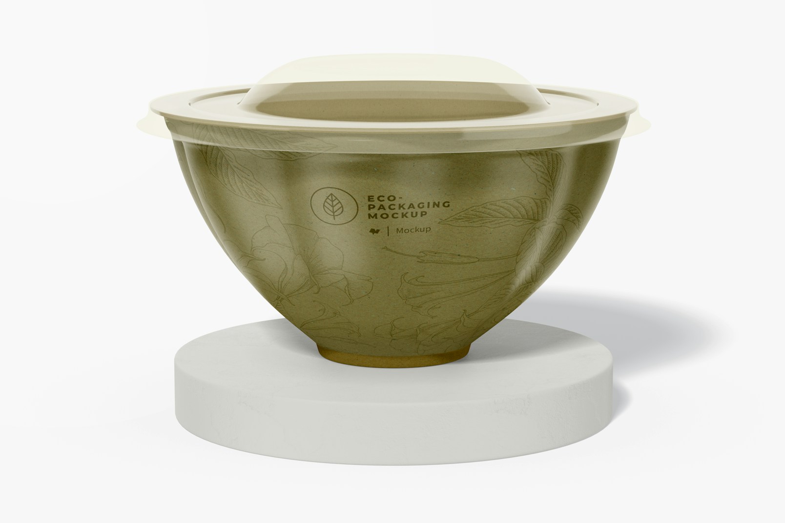 Plastic Soup Bowl Mockup, on Podium