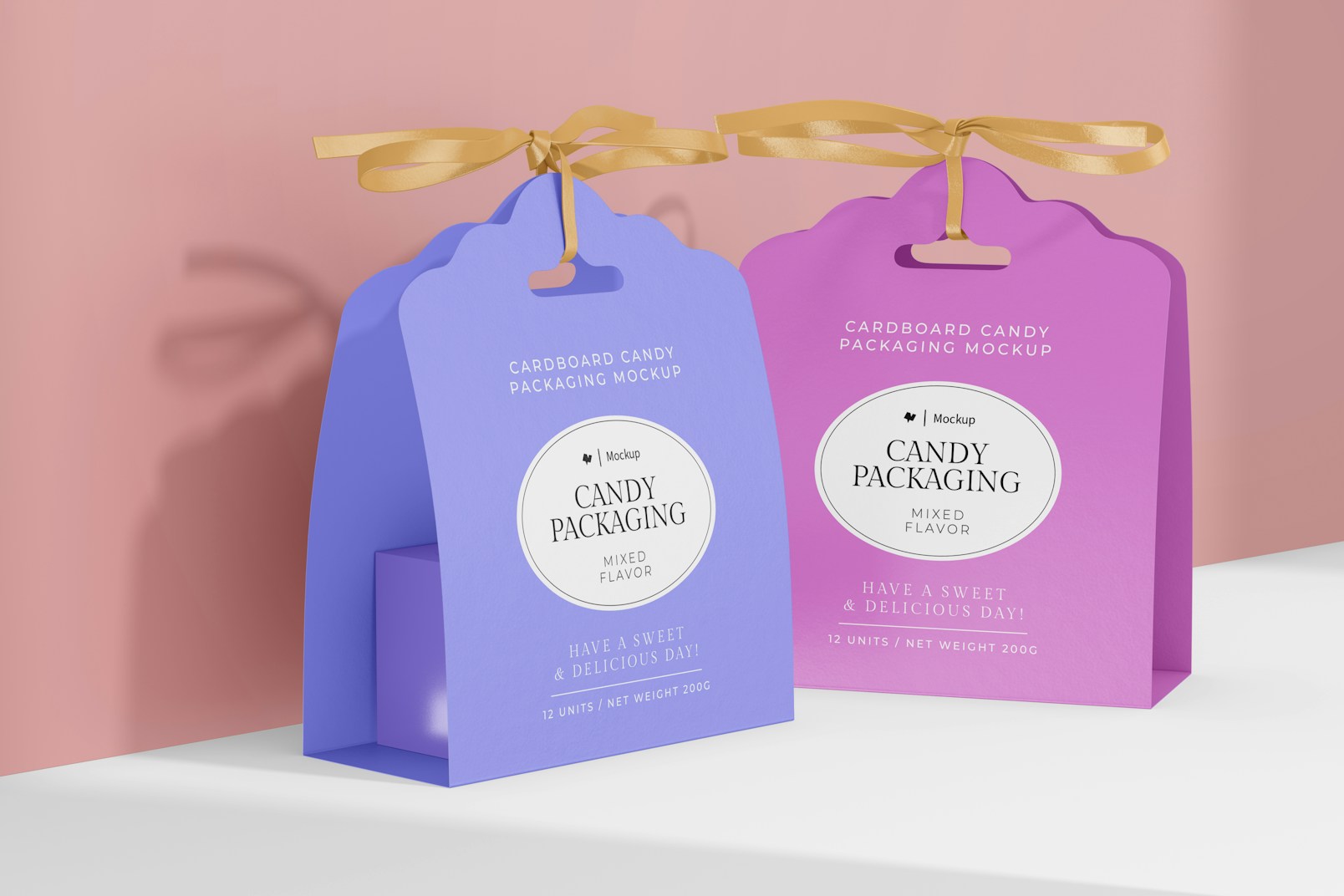 Cardboard Candy Packaging Mockup, Right View