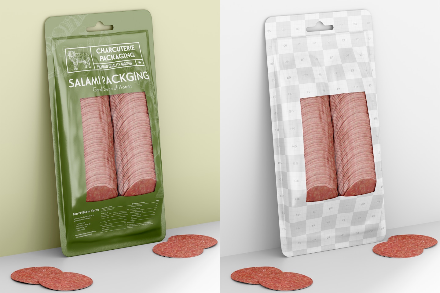 Salami Packaging Mockup