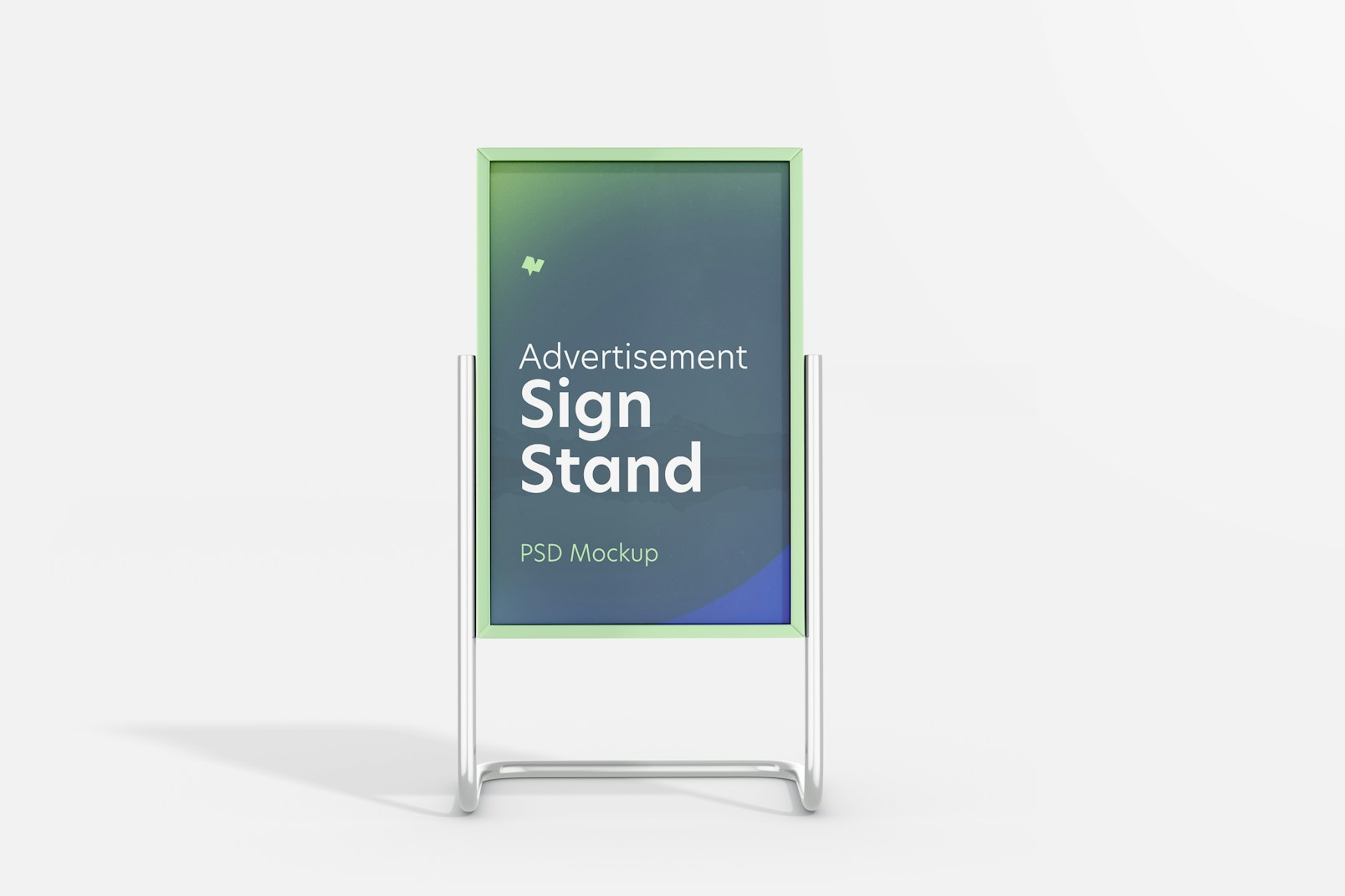 Advertisement Sign Stand Mockup, Front View