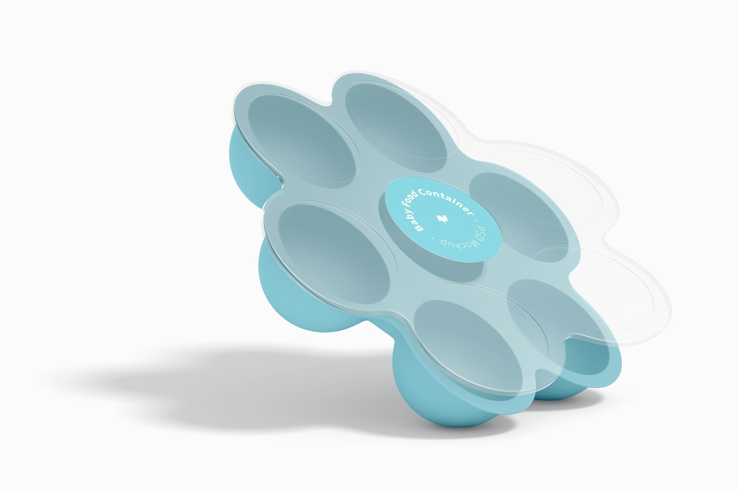 Baby Food Container Mockup, Leaned