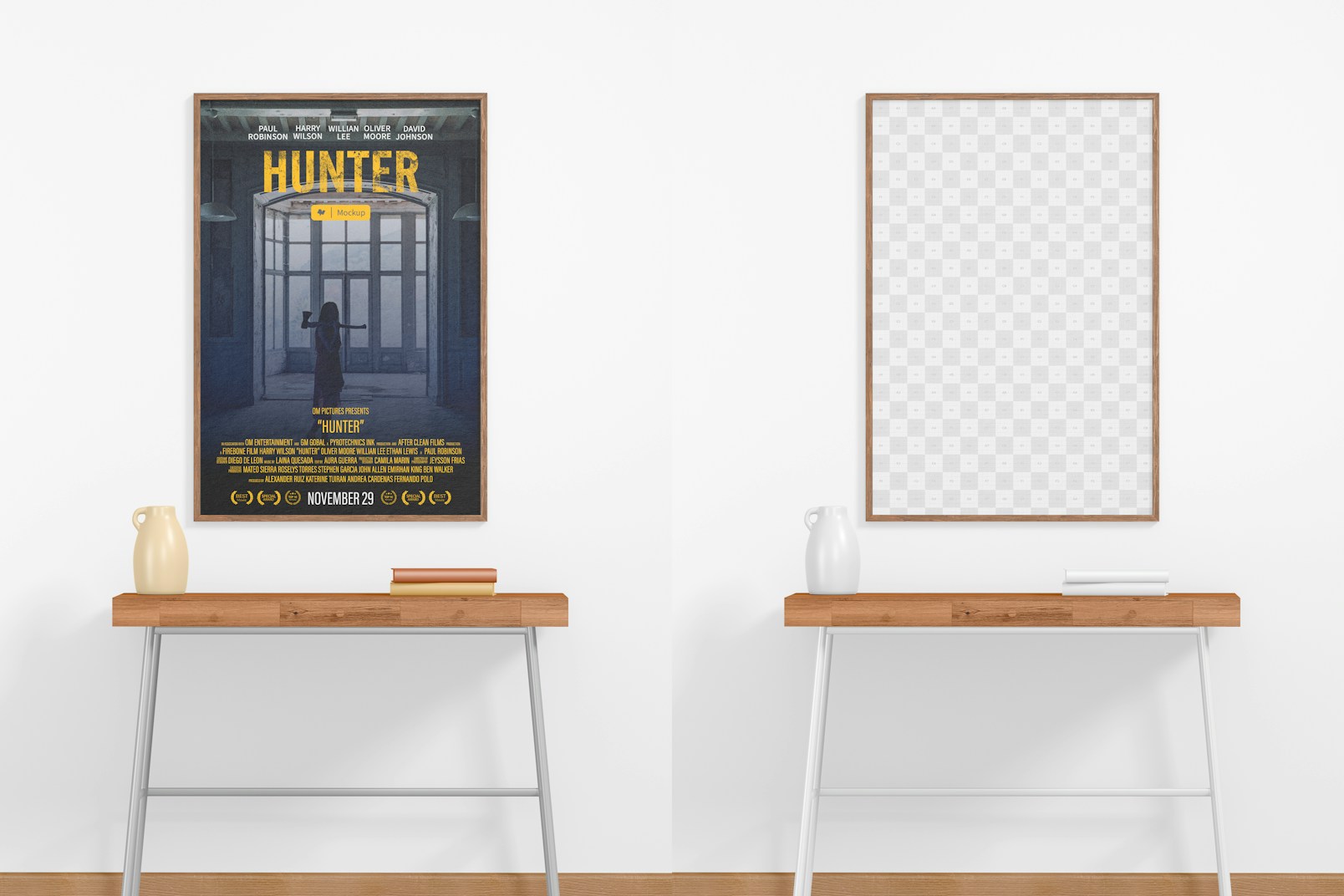 English One Sheet Poster Mockup, Front View