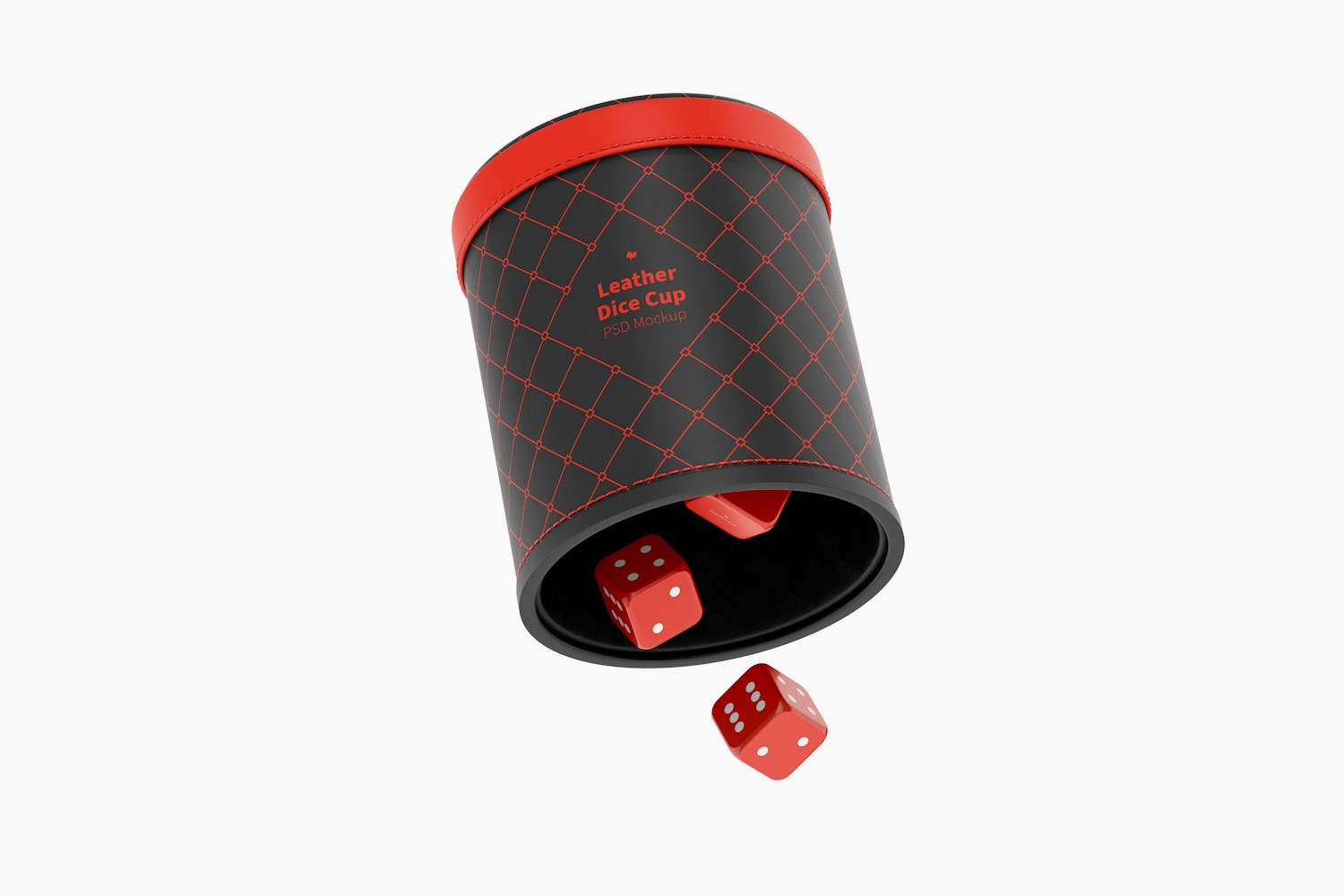 Leather Dice Cup Mockup, Floating