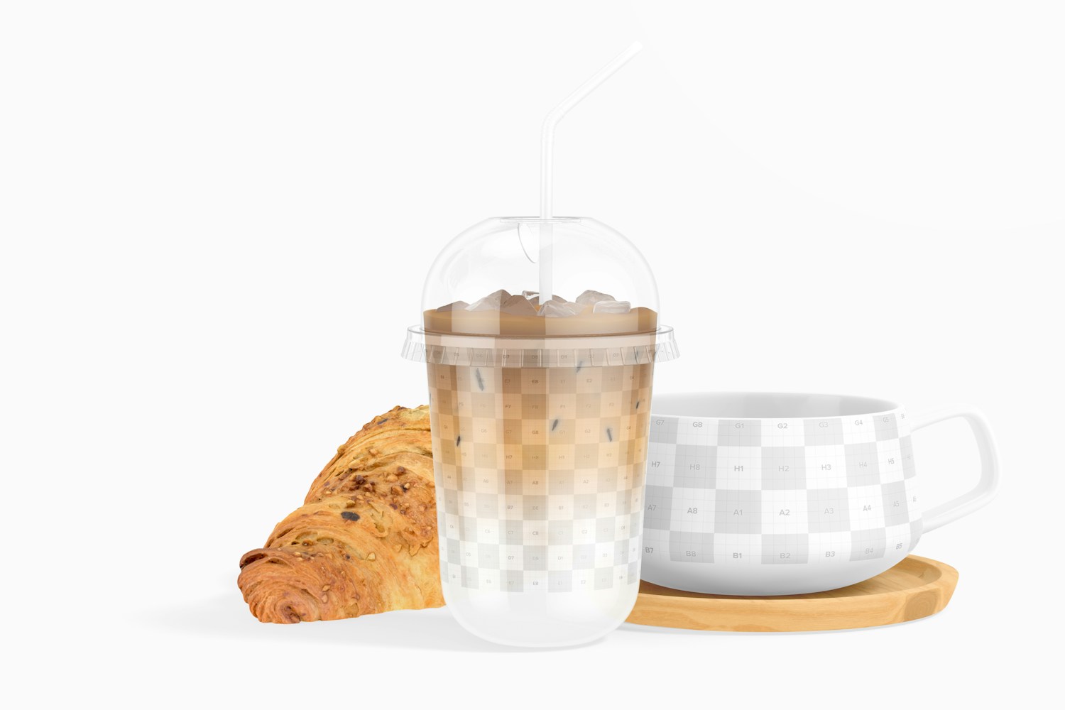 17 oz Plastic Cup Mockup, with Bread