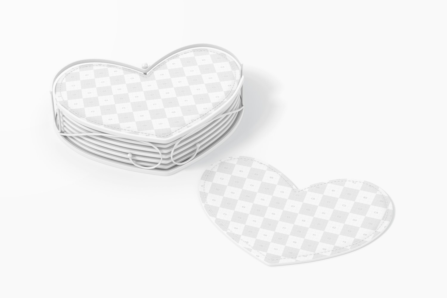 Heart Leather Coasters Mockup Heart Leather Coasters Mockup