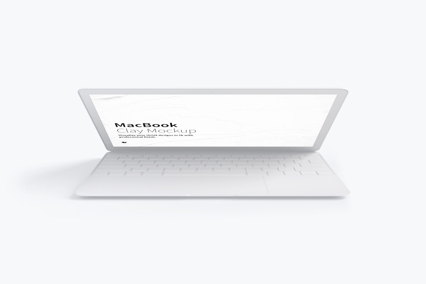 Clay MacBook Mockup, Front View 02