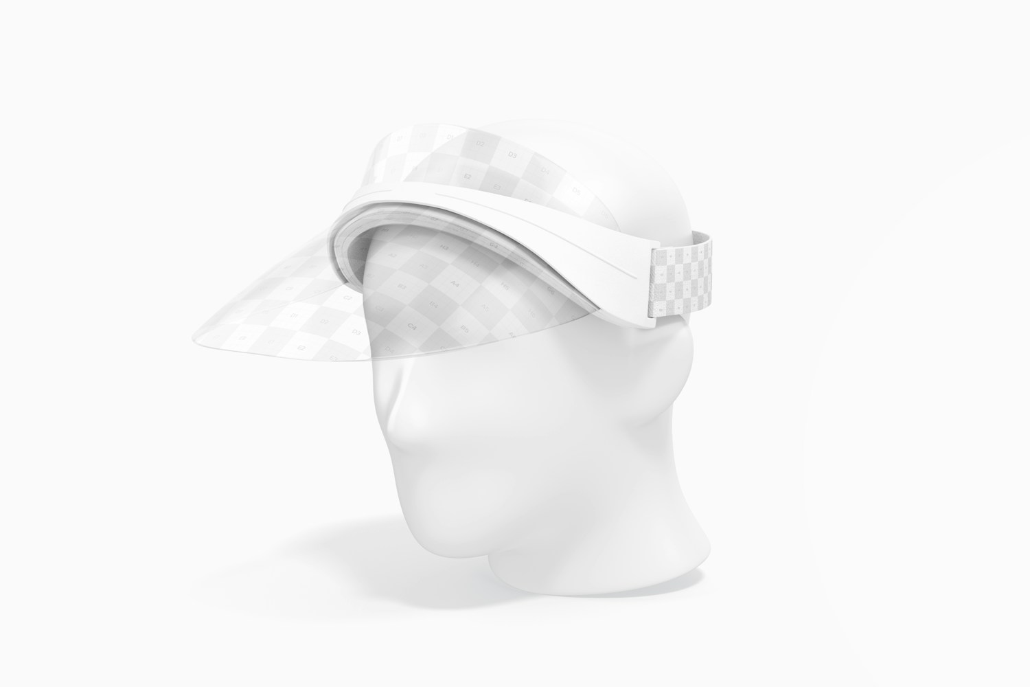 Clear Plastic Visor Cap Mockup, 3/4 Front Right View