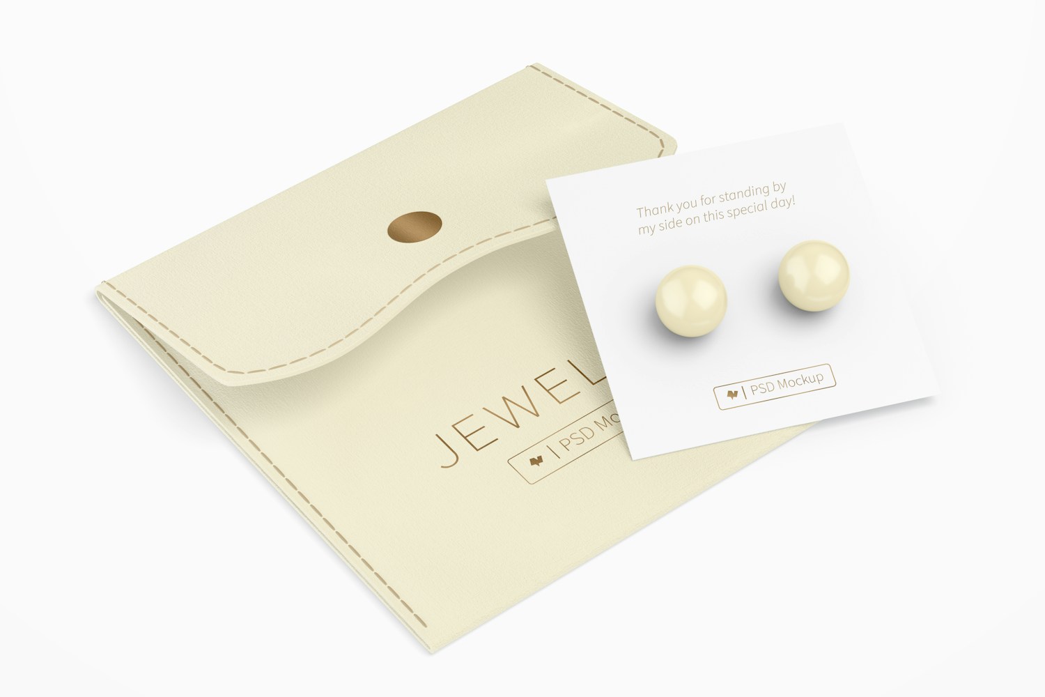 Jewelry Pouch with Button Mockup
