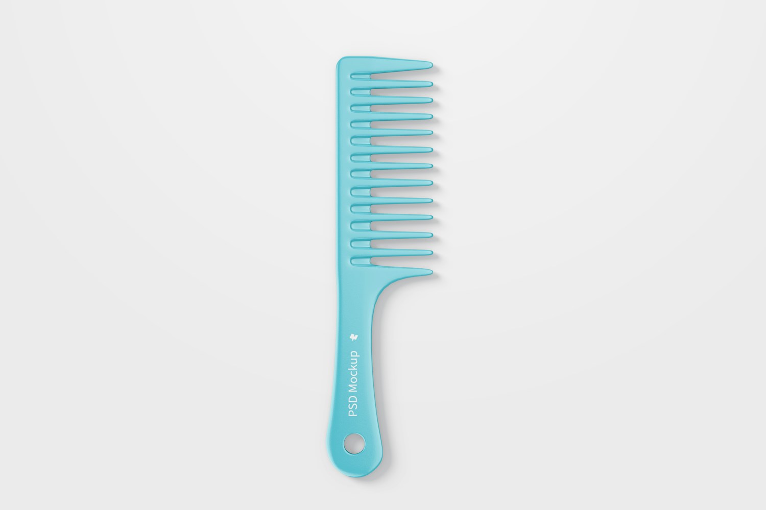 Wide Tooth Comb Mockup, Top View Wide Tooth Comb Mockup, Top View
