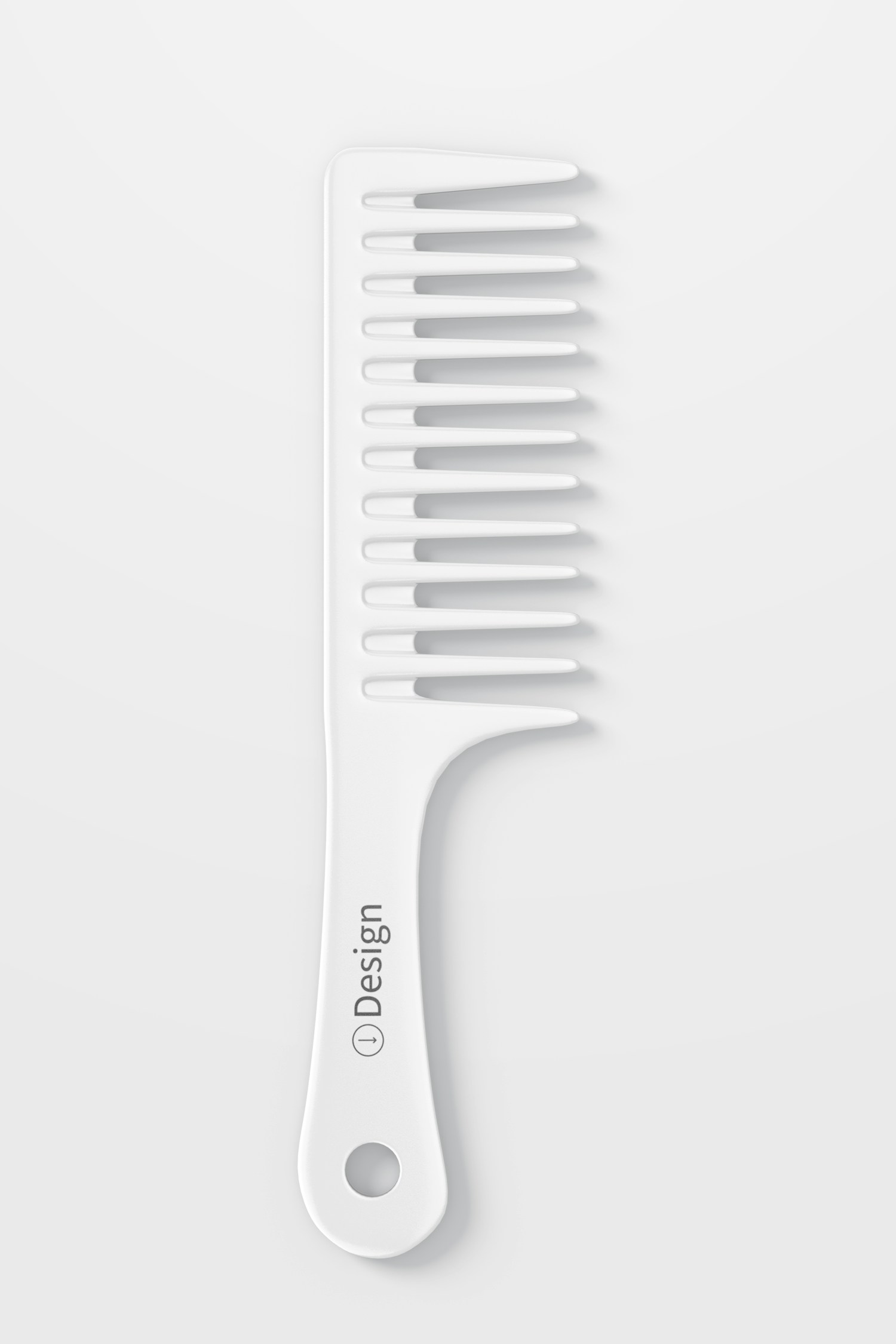 Wide Tooth Comb Mockup, Top View Wide Tooth Comb Mockup, Top View