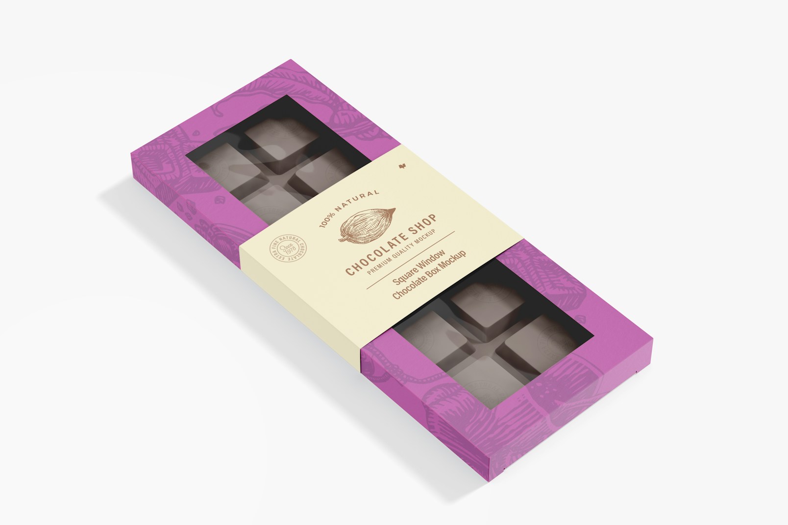 Maqueta de Caja de Chocolate con Ventana, Perspectiva