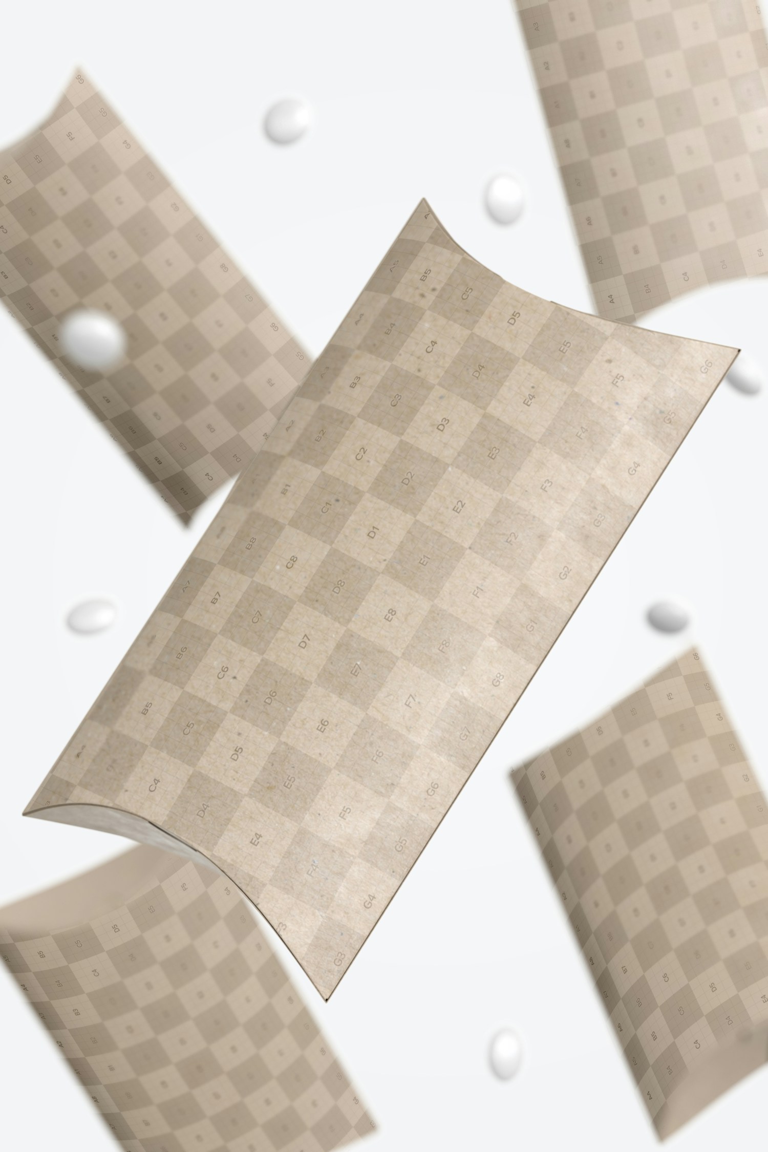 Large Pillow Boxes Set PSD Mockup, Falling – Original Mockups