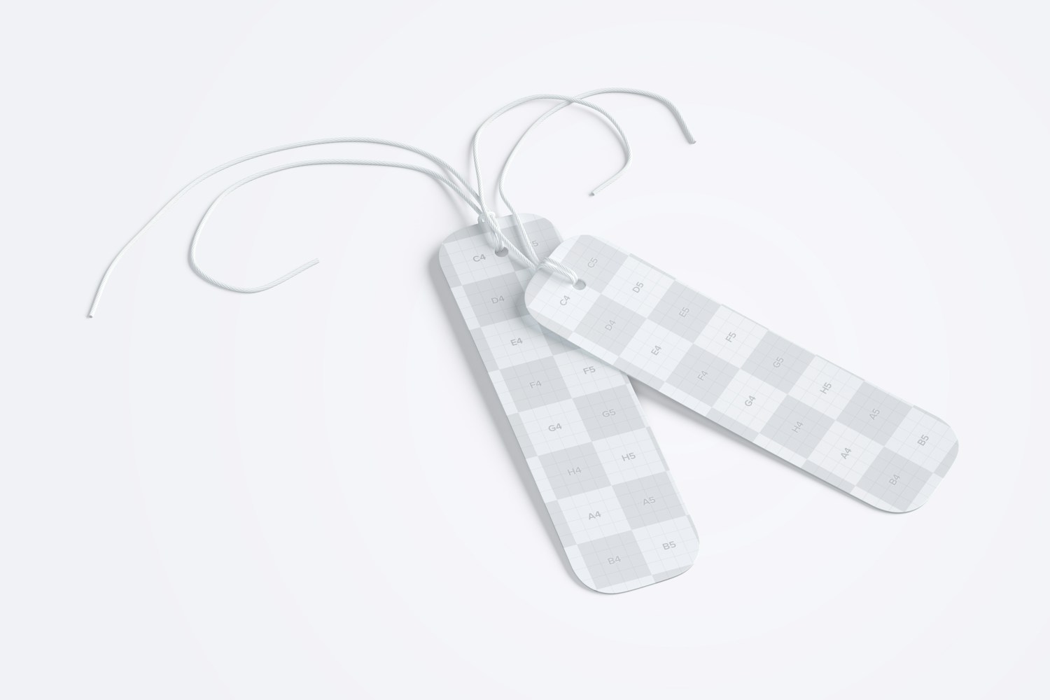 Mini Hang Tags Mockup with String, Two-sided 02