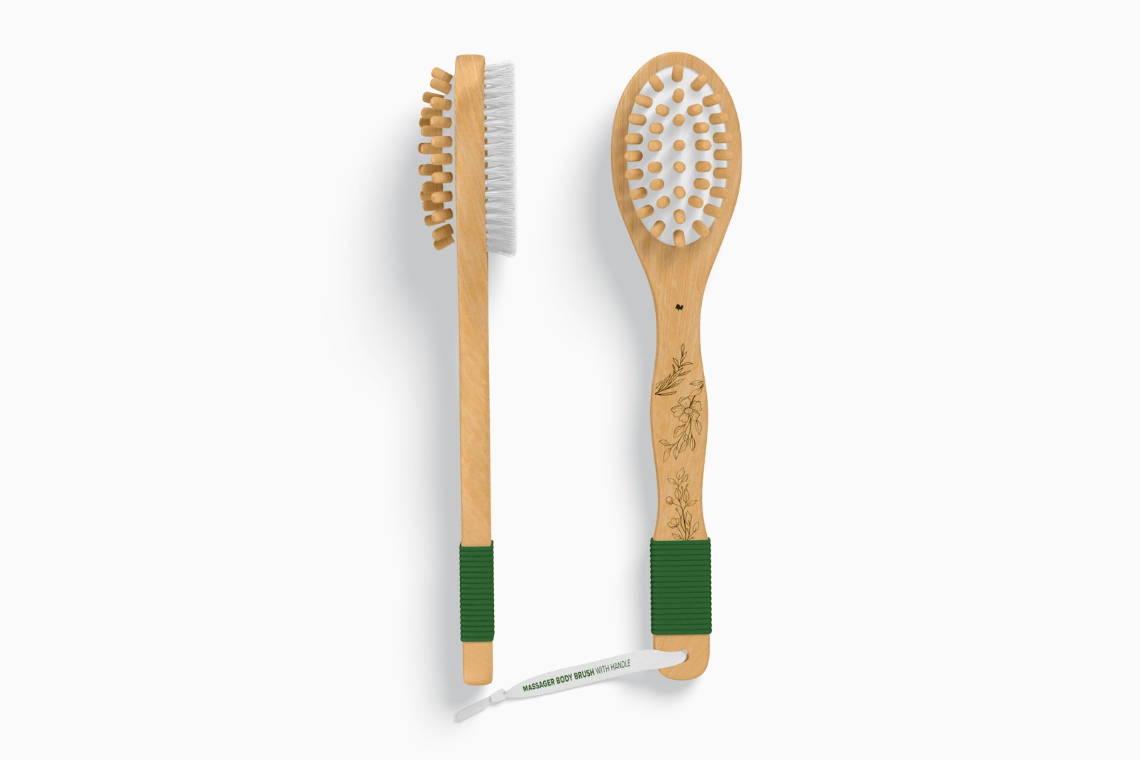 Massager Body Brushes with Handle  Mockup, Side and Front View