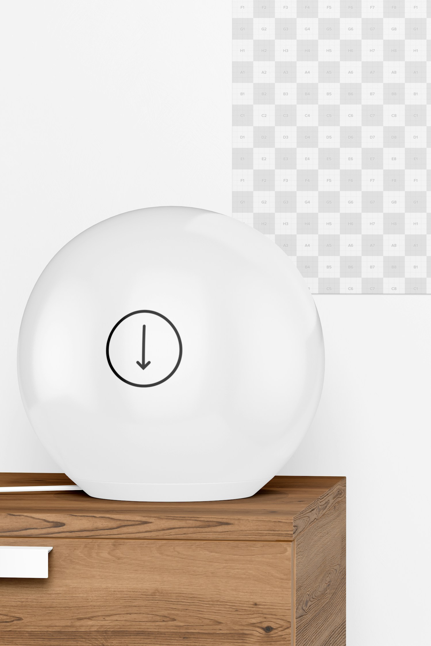 Children Round Table Lamp Mockup, Front View Children Round Table Lamp Mockup, Front View